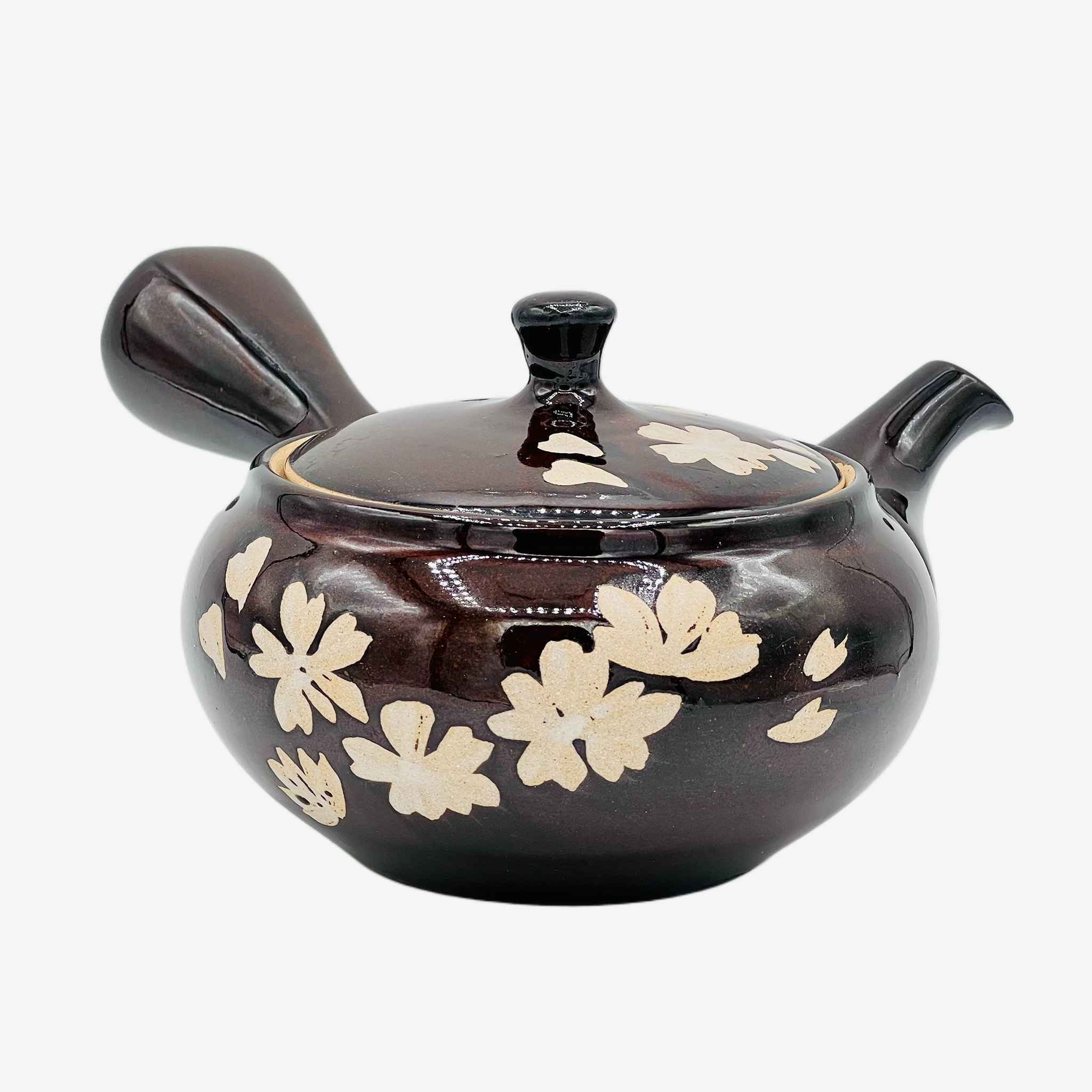 Murasaki Cherry Blossom Brown Kyusu - Japanese Teapot