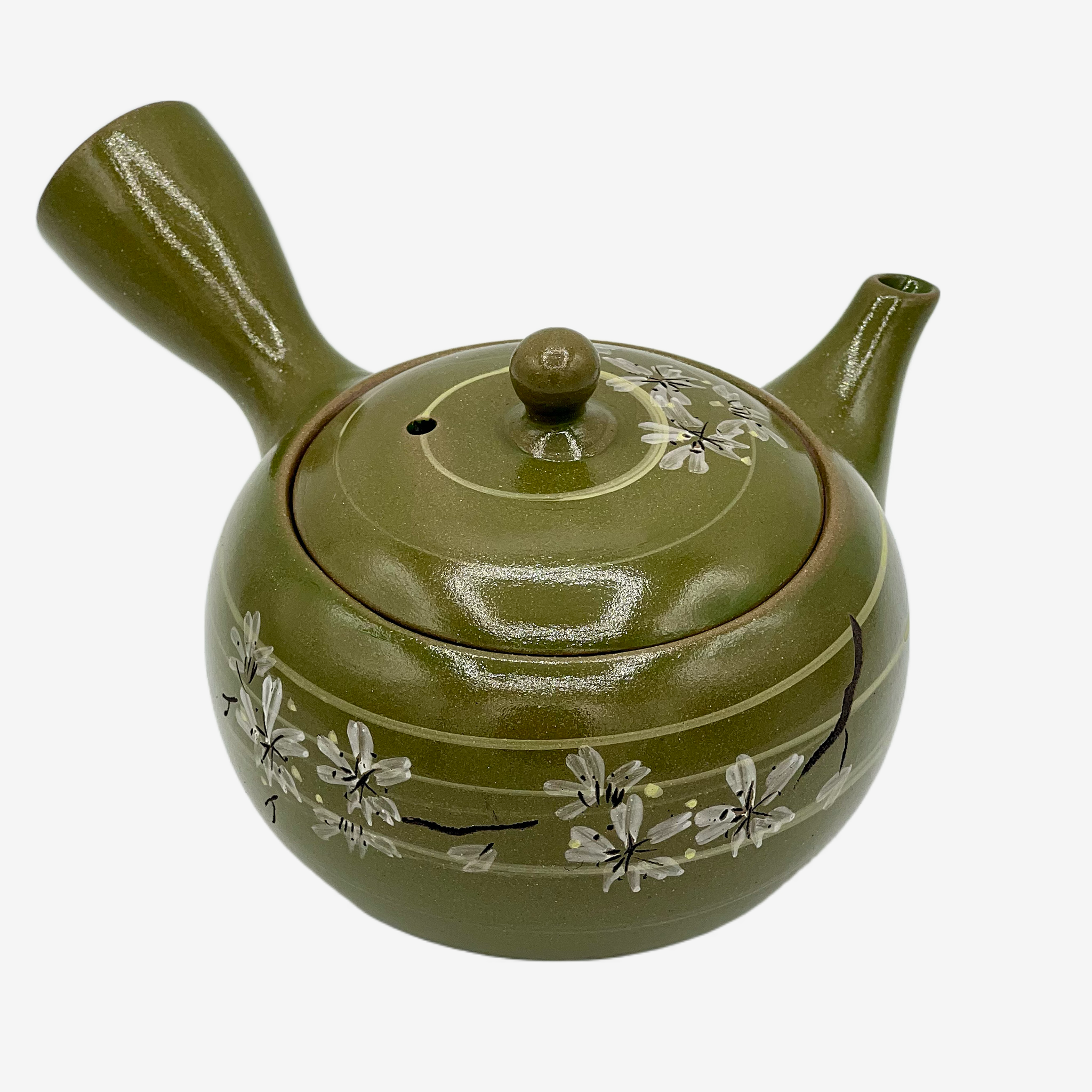 Rasen Sakura Cherry Green Kyusu - Japanese Teapot