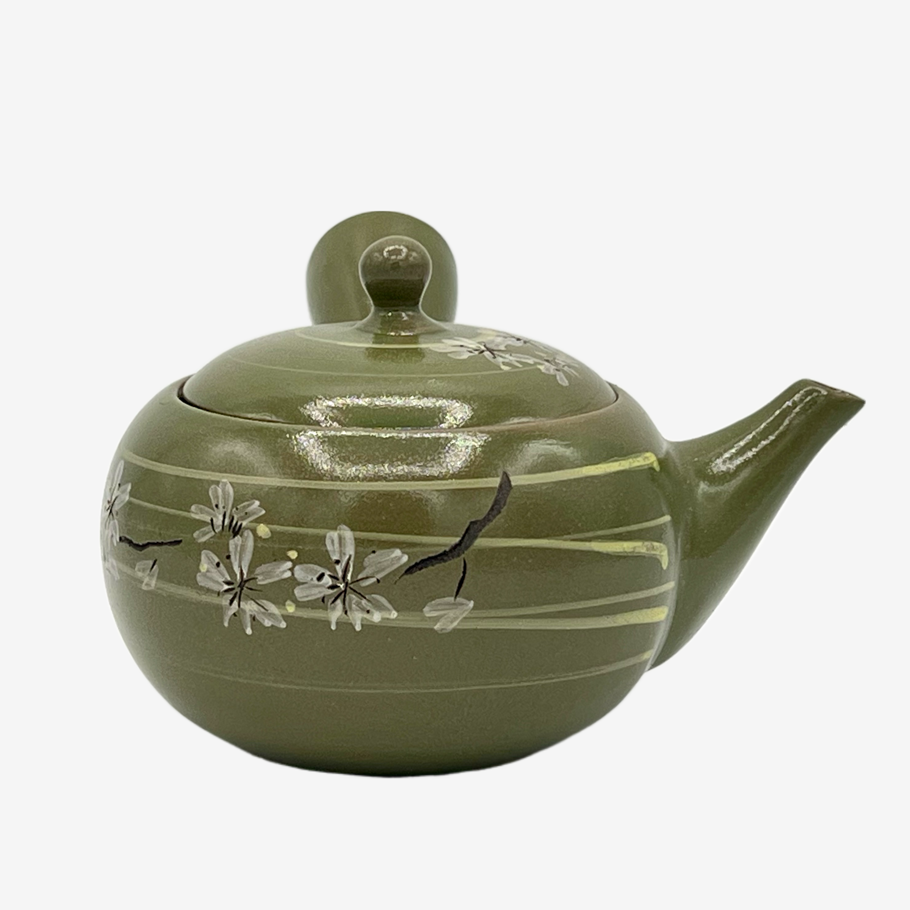 Rasen Sakura Cherry Green Kyusu - Japanese Teapot