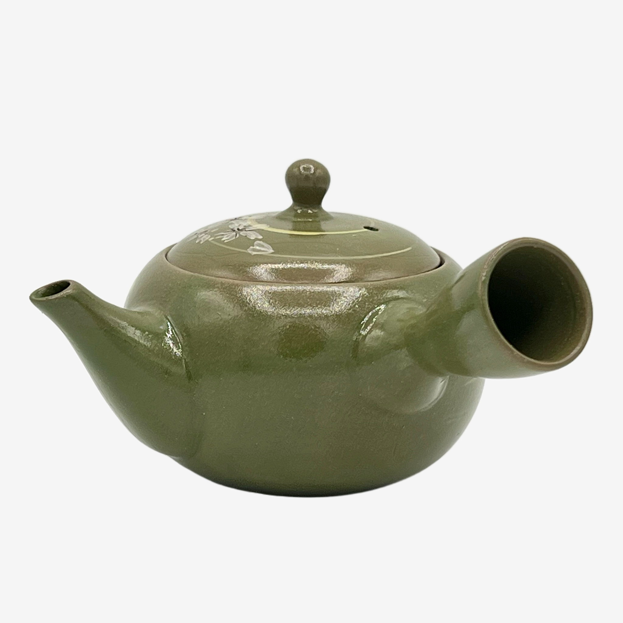 Rasen Sakura Cherry Green Kyusu - Japanese Teapot