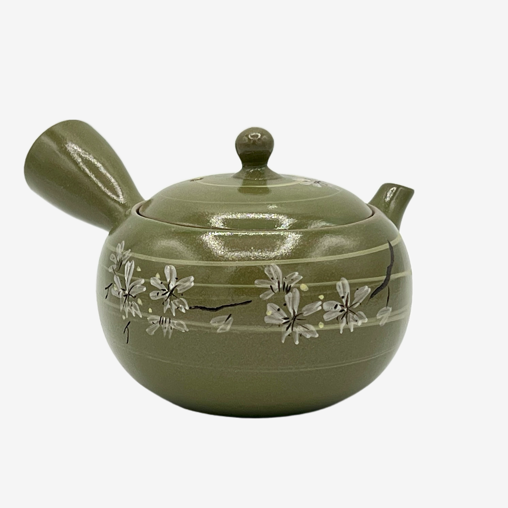 Rasen Sakura Cherry Green Kyusu - Japanese Teapot