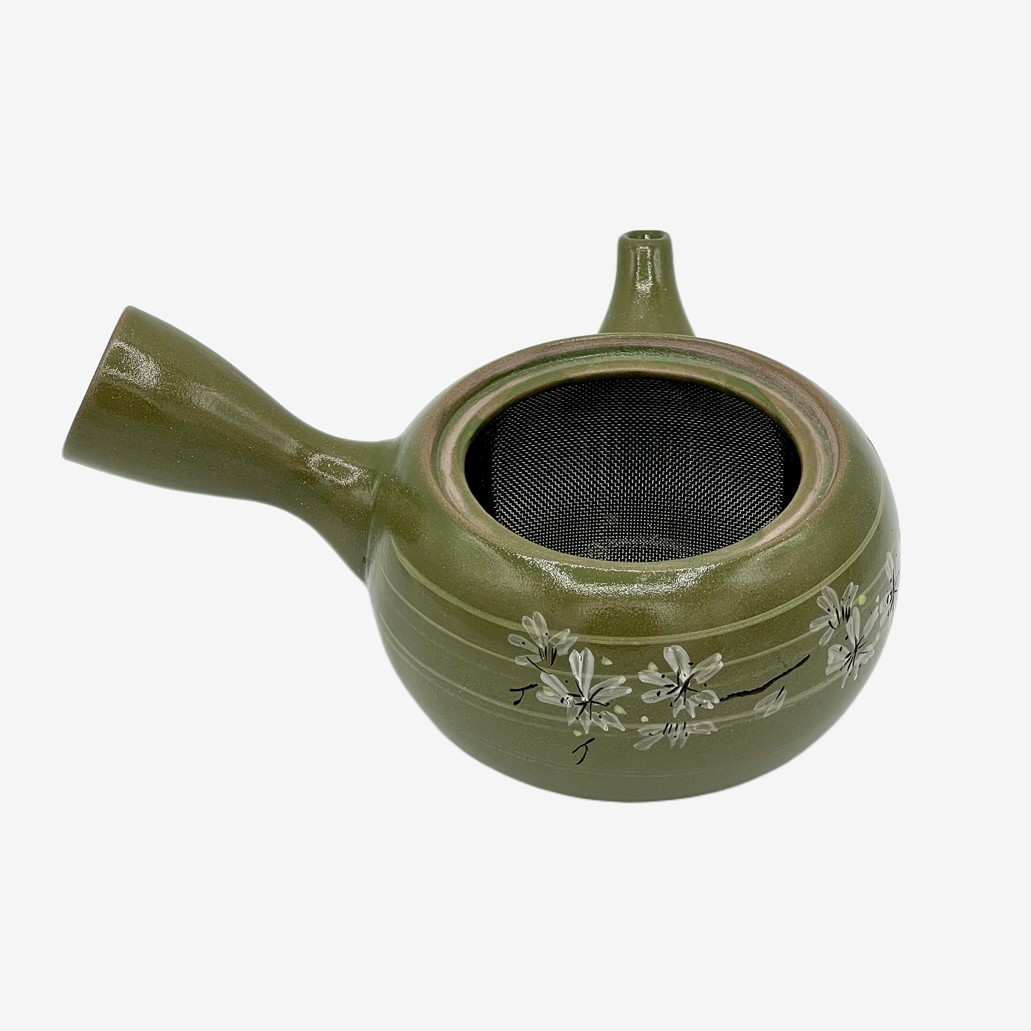 Rasen Sakura Cherry Green Kyusu - Japanese Teapot