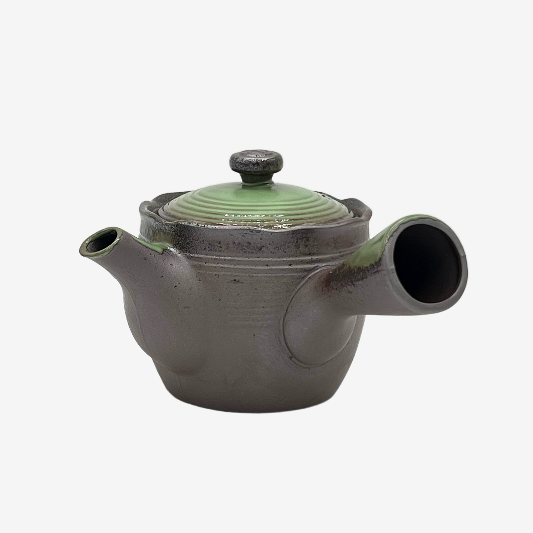 Tochi Green Bankyo-yaki Kyusu - Japanese Teapot