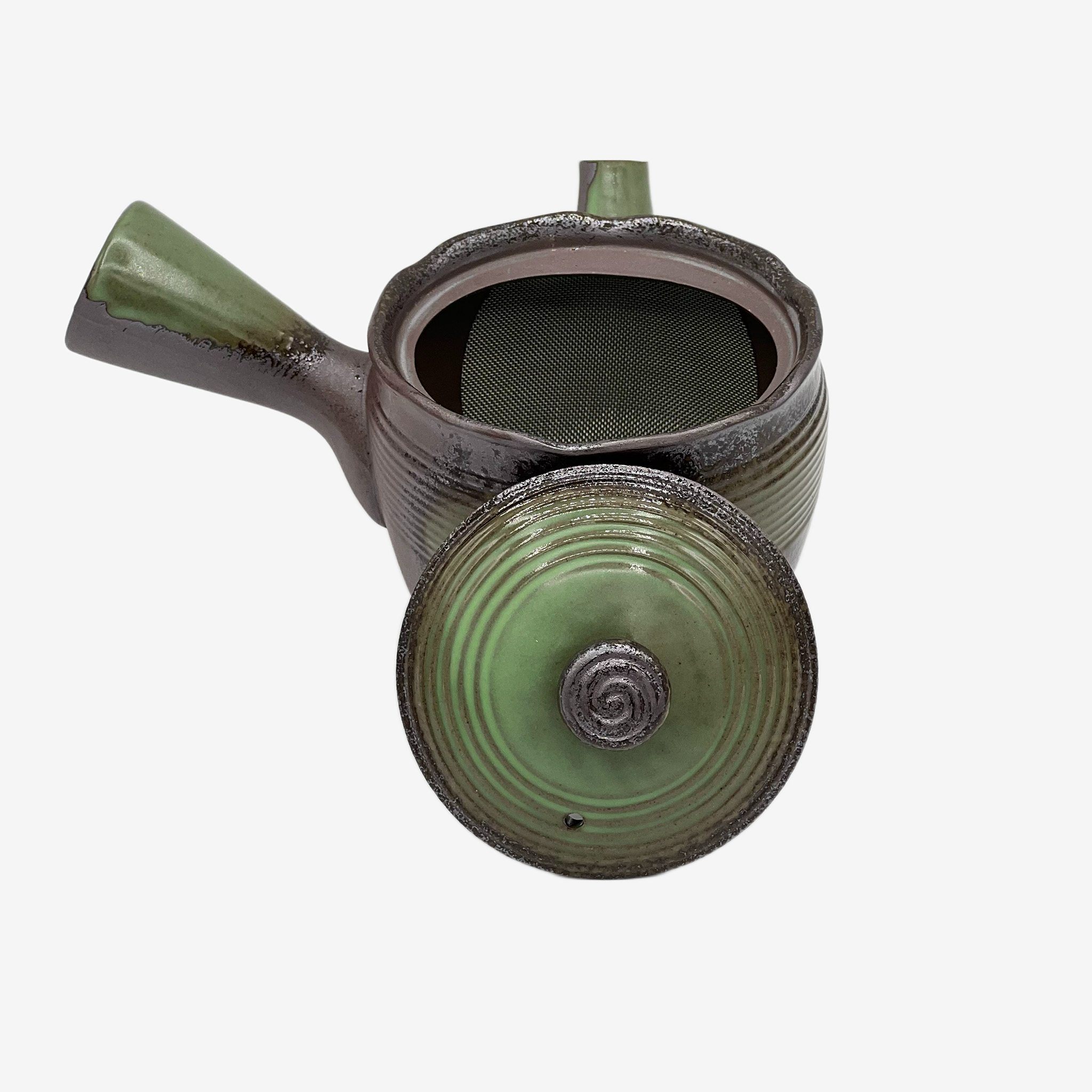 Tochi Green Bankyo-yaki Kyusu - Japanese Teapot