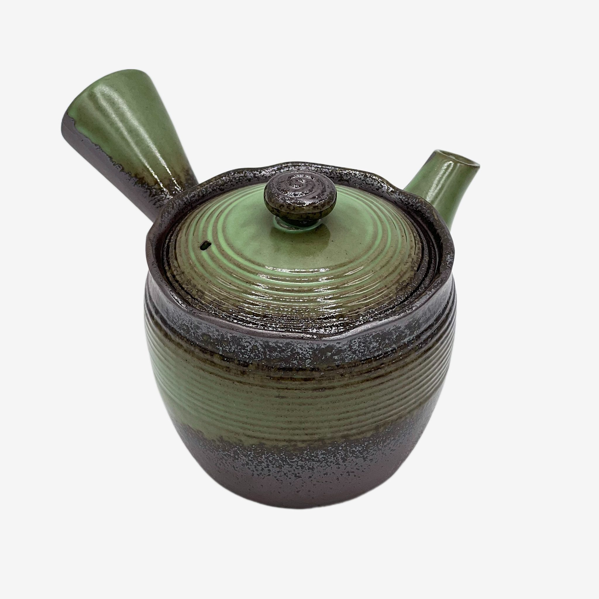 Tochi Green Bankyo-yaki Kyusu - Japanese Teapot