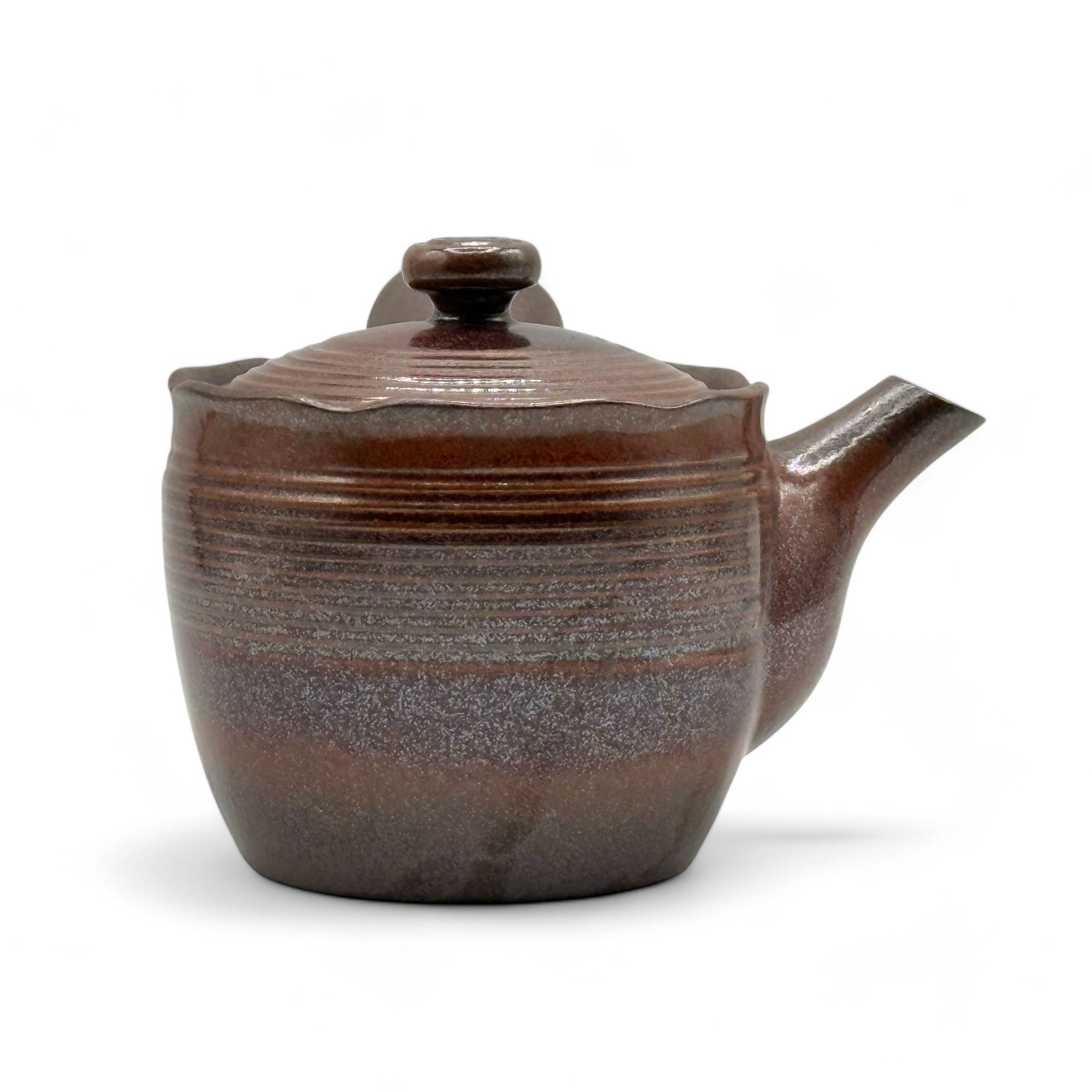 Hanafubuki Flame Brown Banko-yaki Kyusu - Japanese Teapot