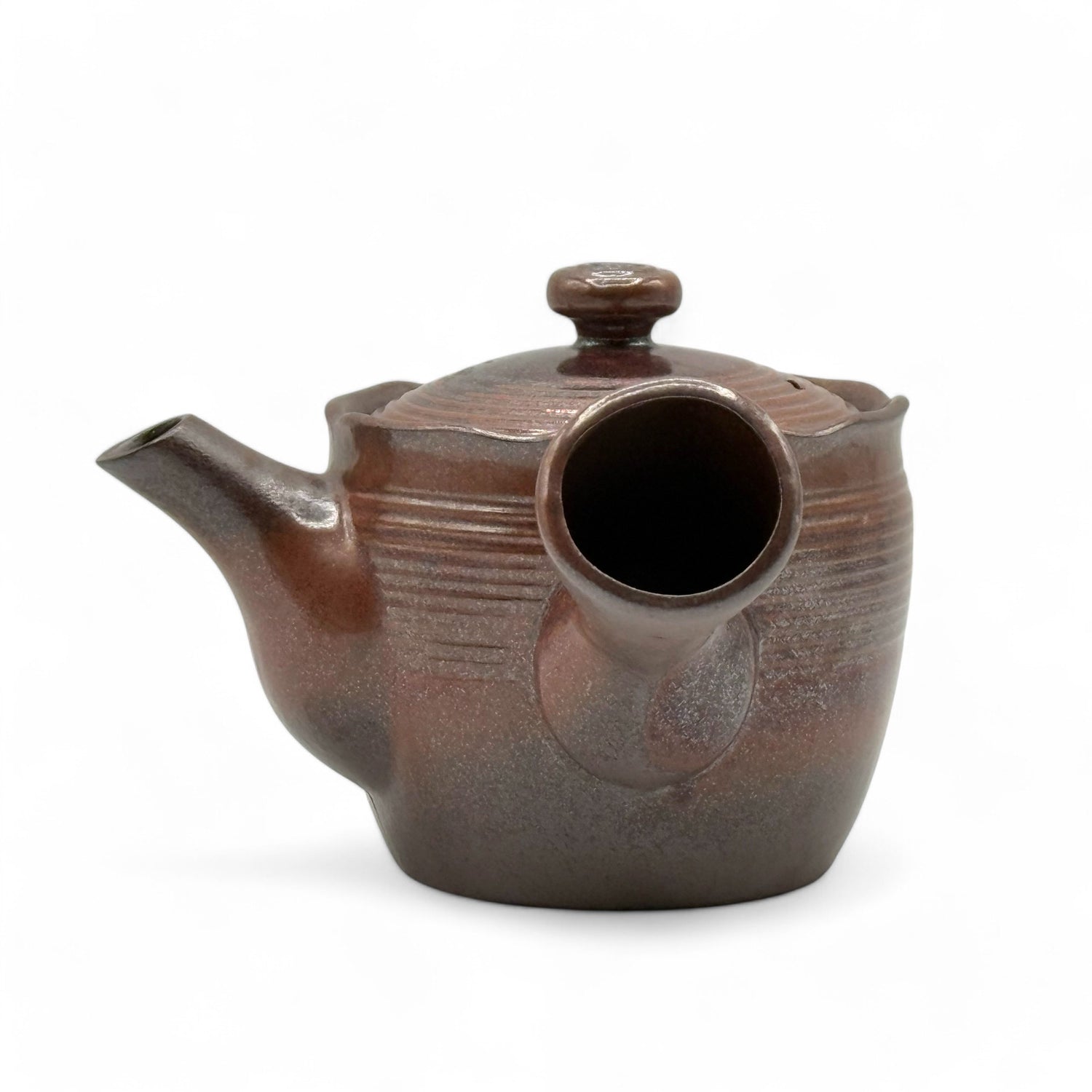 Hanafubuki Flame Brown Banko-yaki Kyusu - Japanese Teapot