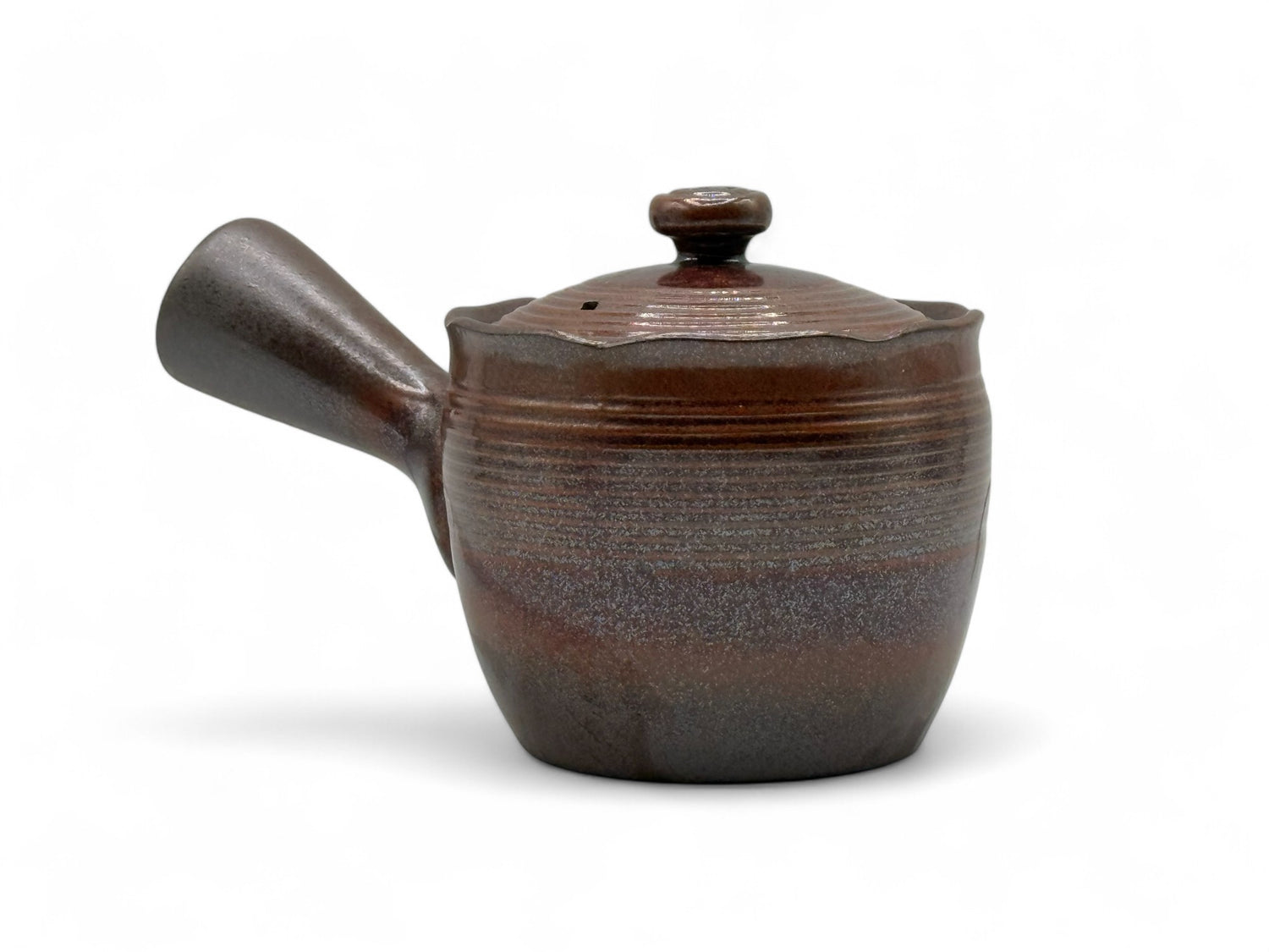 Hanafubuki Flame Brown Banko-yaki Kyusu - Japanese Teapot
