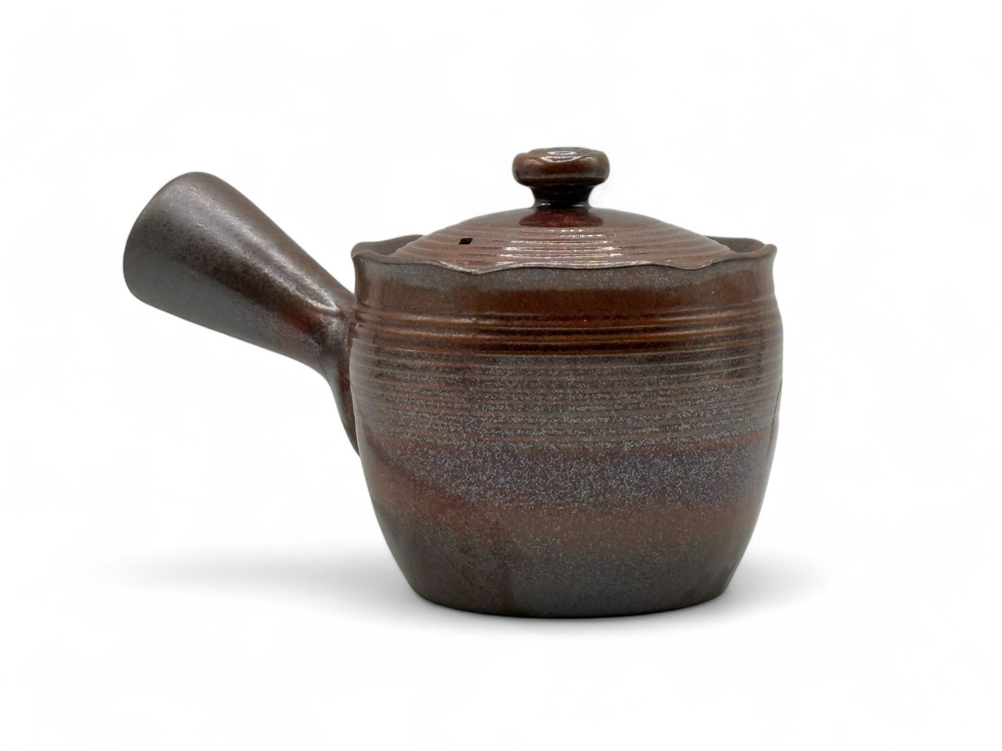Hanafubuki Flame Brown Banko-yaki Kyusu - Japanese Teapot