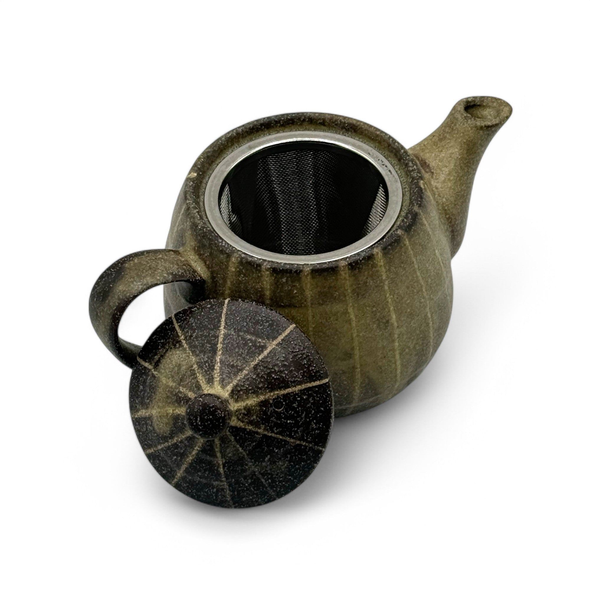 Iga Ash Brown Mino-yaki Kyusu - Japanese Teapot