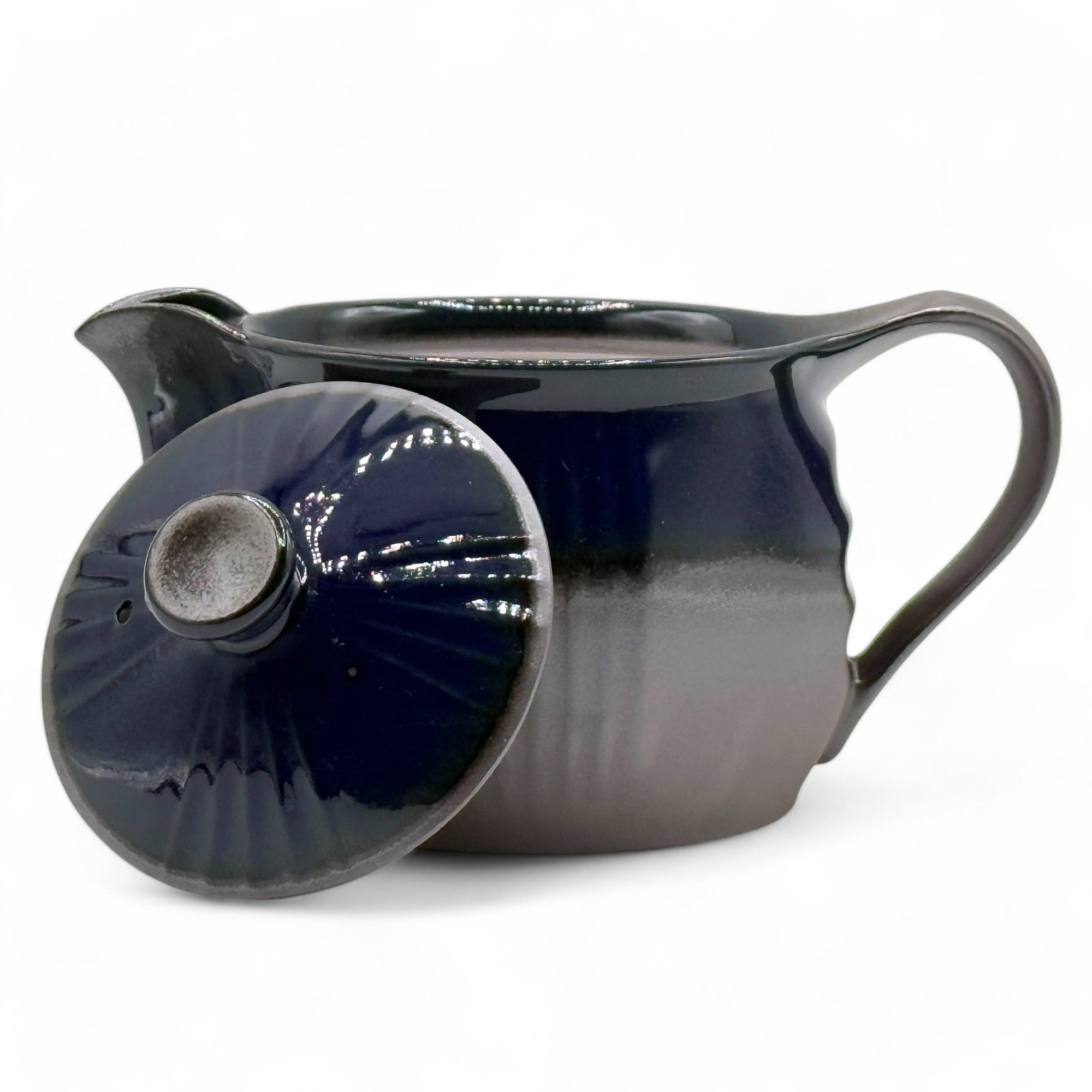 Ruri Blue Banko-yaki Kyusu - Japanese Teapot