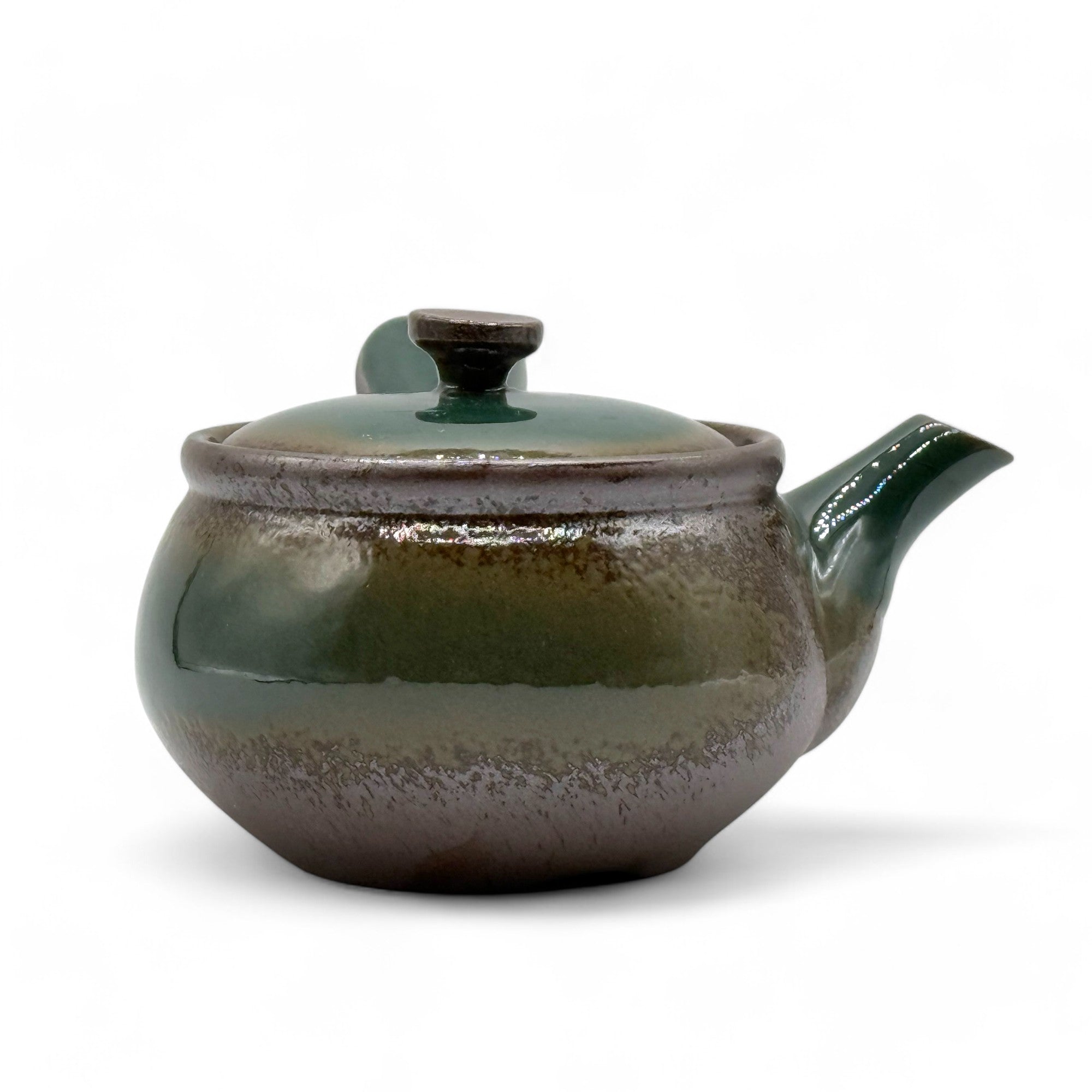 Maru Green Banko-yaki Kyusu - Japanese Teapot