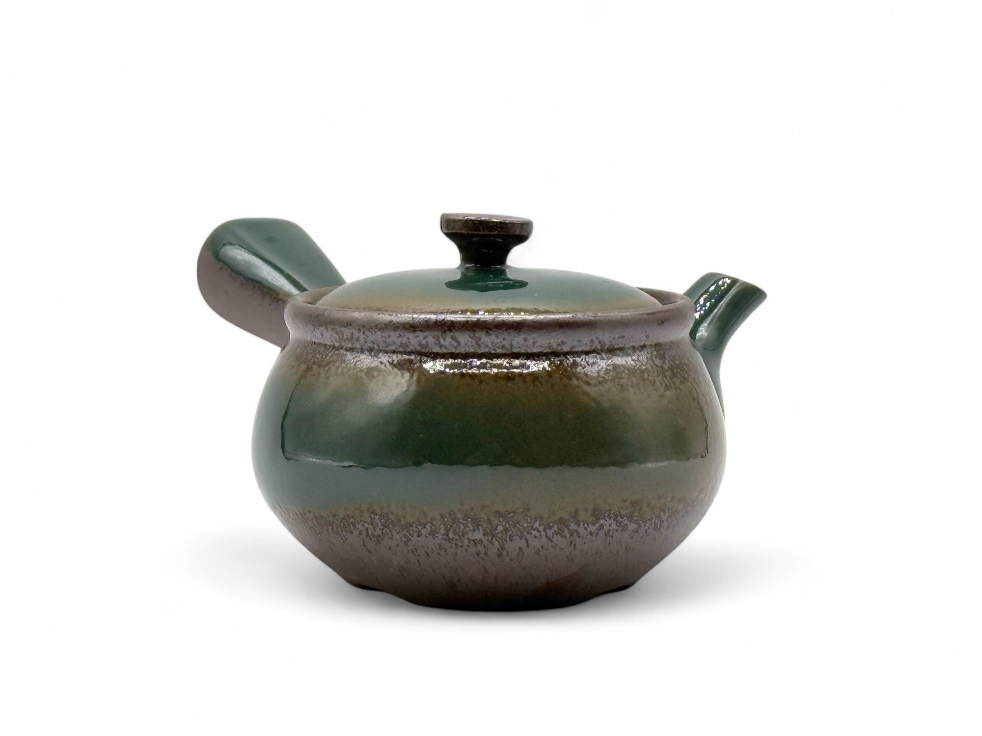 Maru Green Banko-yaki Kyusu - Japanese Teapot