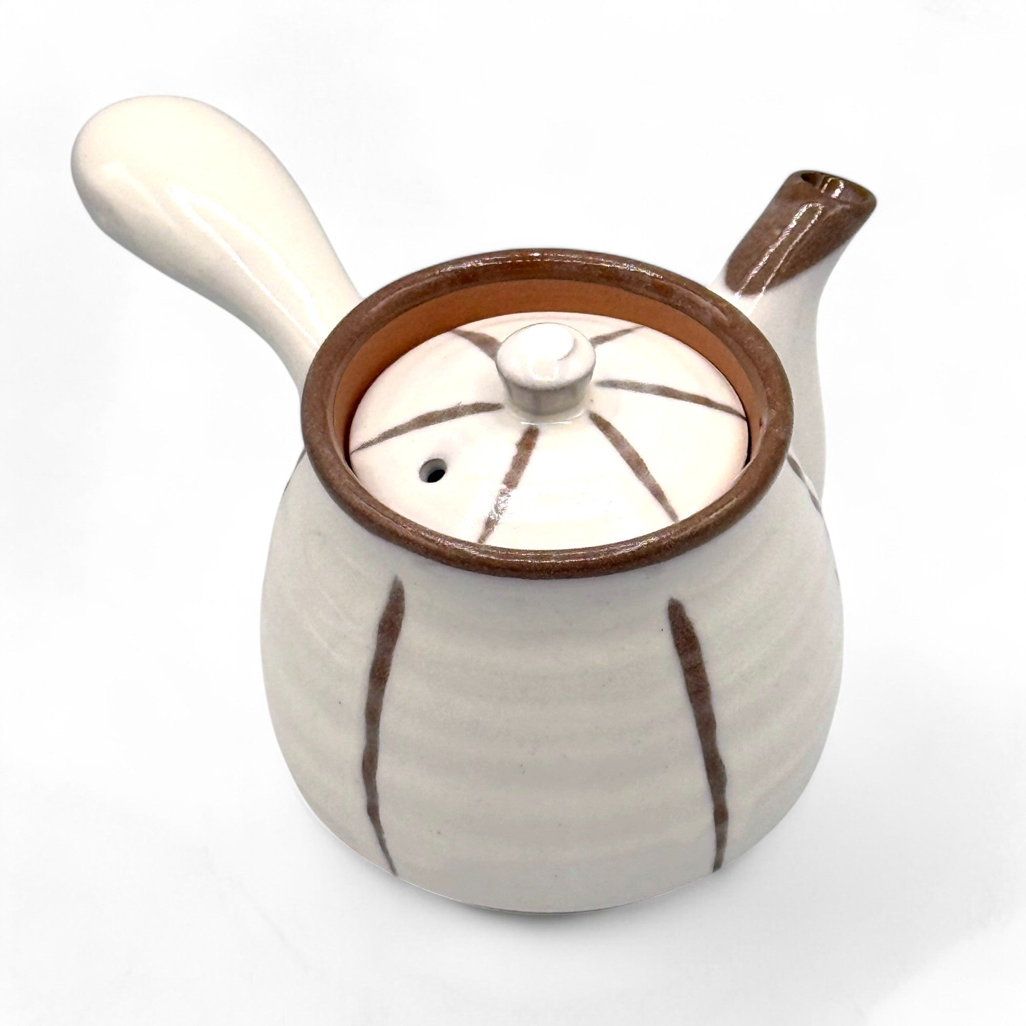 Kyojuso Rokubei White Mino-yaki Kyusu - Japanese Teapot