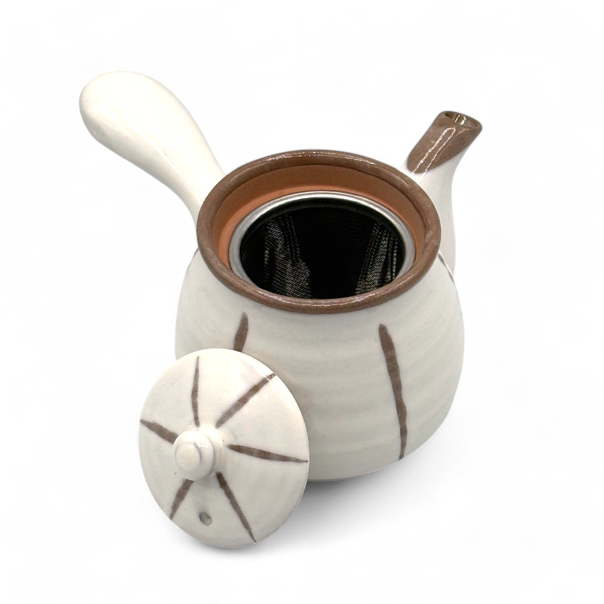 Kyojuso Rokubei White Mino-yaki Kyusu - Japanese Teapot