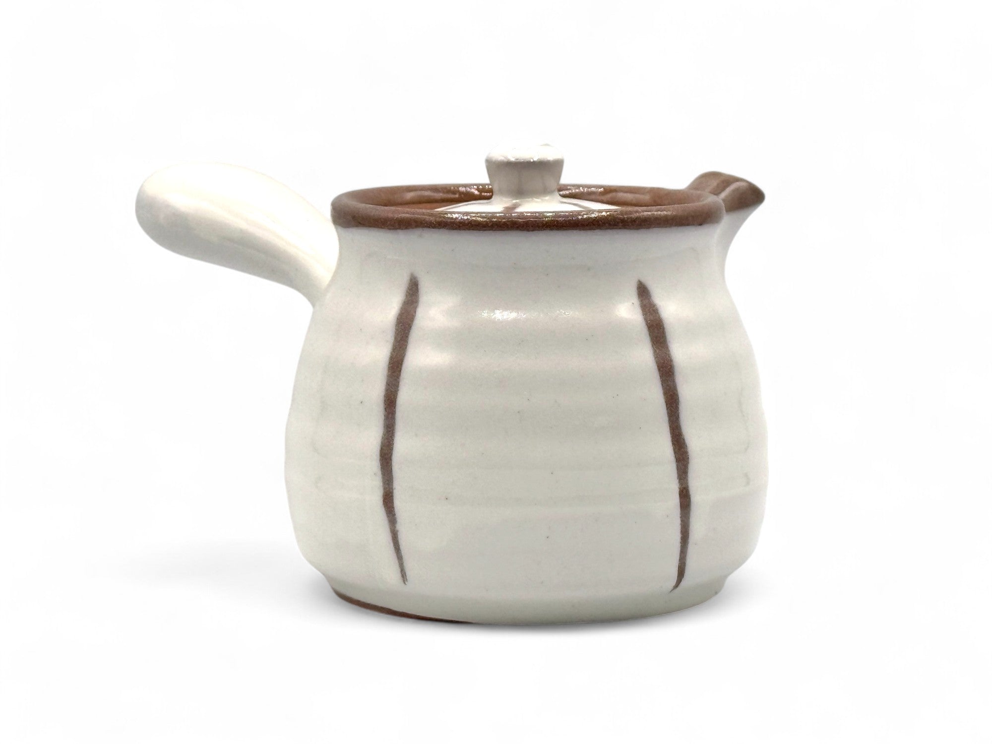 Kyojuso Rokubei White Mino-yaki Kyusu - Japanese Teapot