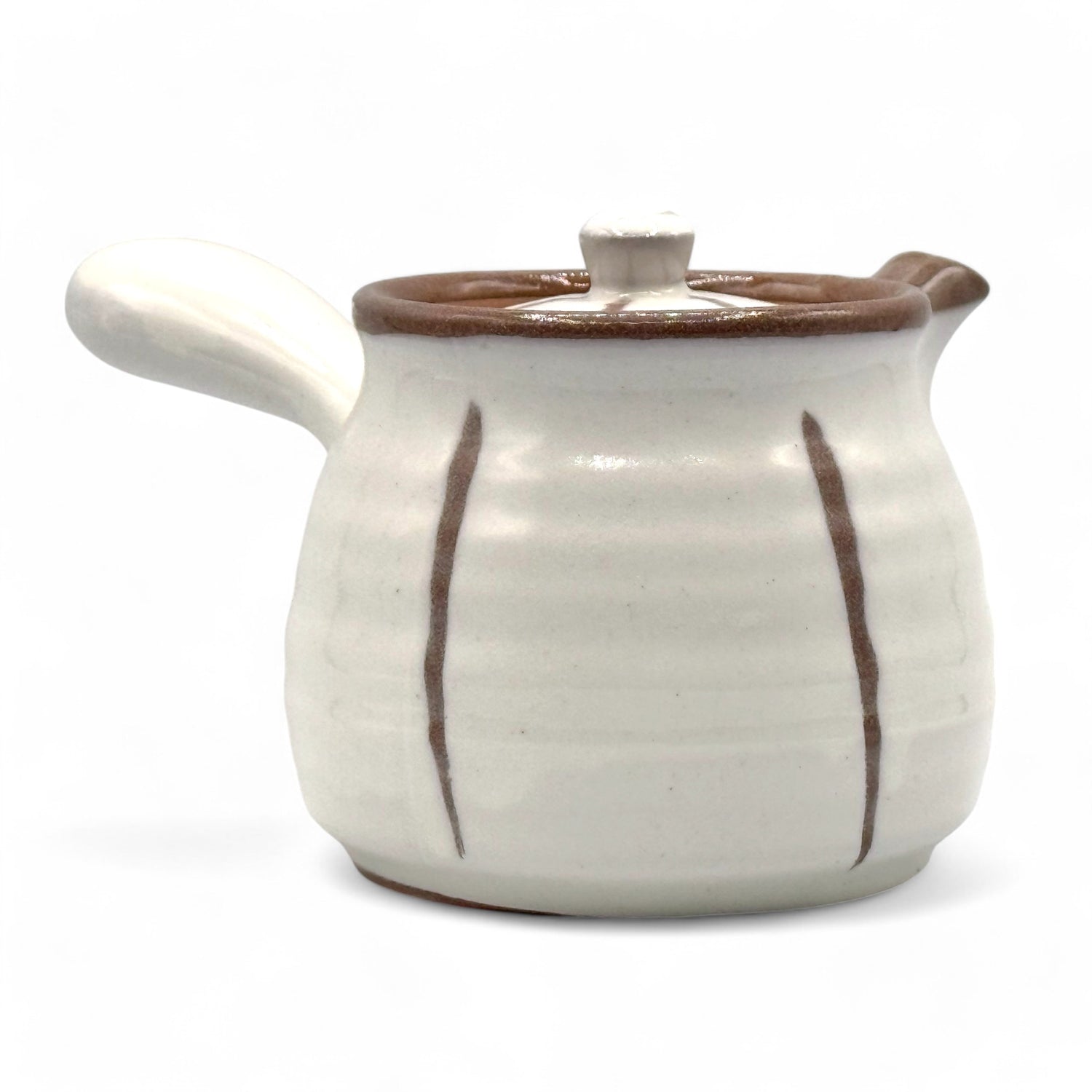 Kyojuso Rokubei White Mino-yaki Kyusu - Japanese Teapot