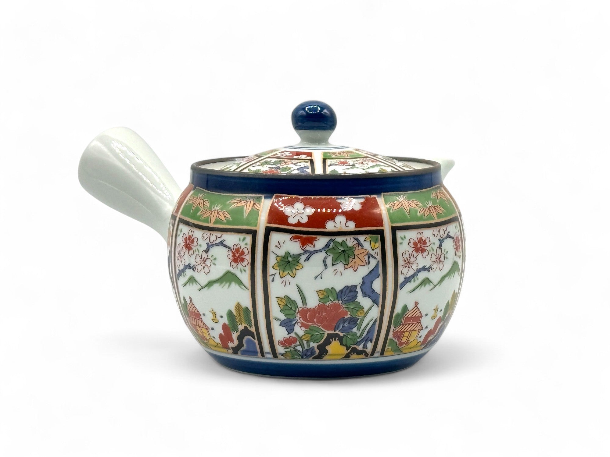Nishiki Megumi White Arita-yaki Kyusu - Japanese Teapot
