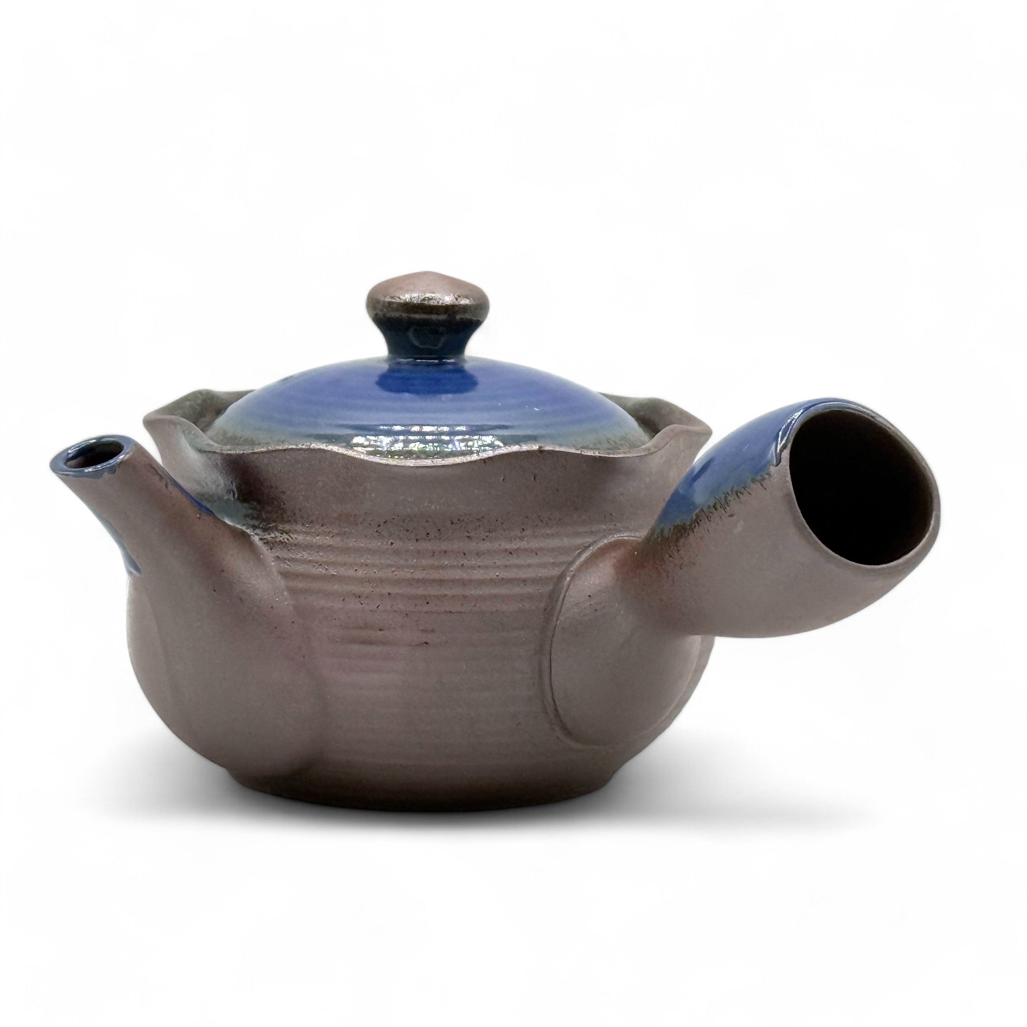 Hana Mizuki Blue Banko-yaki Kyusu - Japanese Teapot