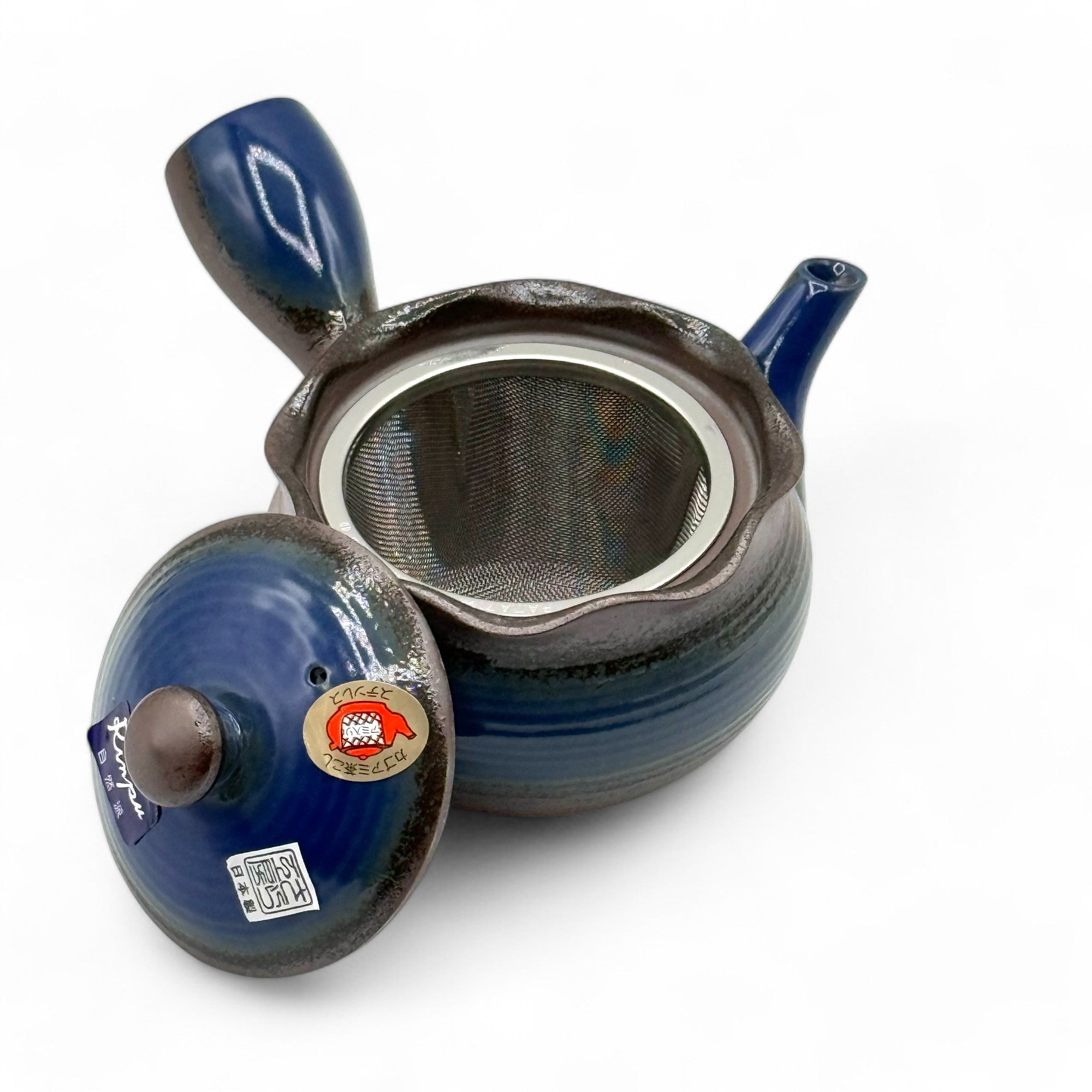Hana Mizuki Blue Banko-yaki Kyusu - Japanese Teapot