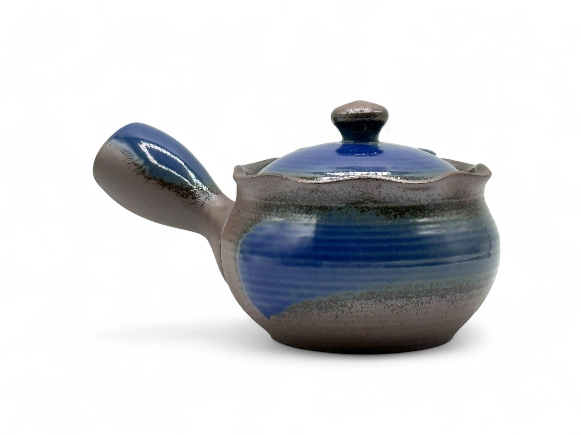 Hana Mizuki Blue Banko-yaki Kyusu - Japanese Teapot