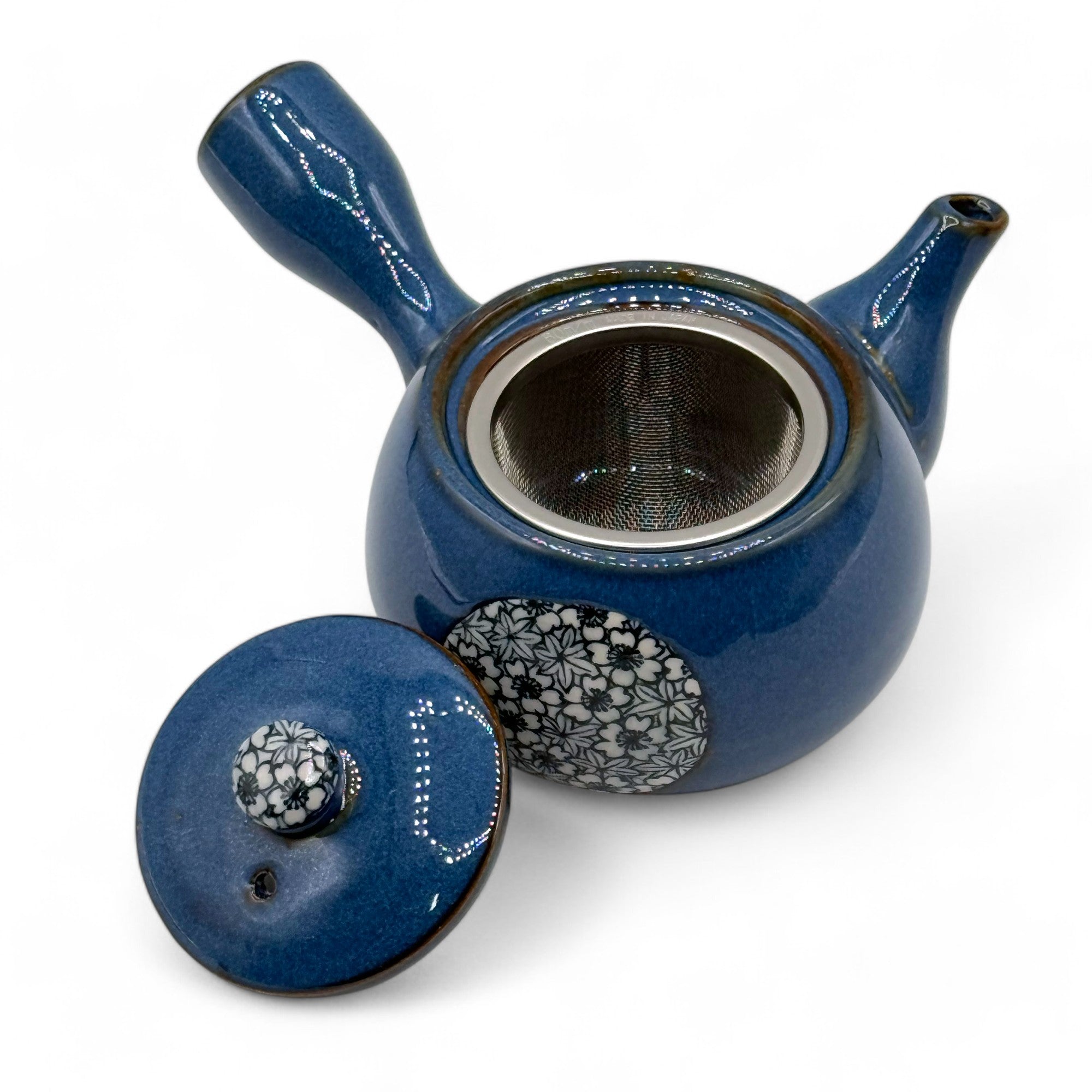 Namako Sakura Blue Tokoname-yaki Kyusu - Japanese Teapot