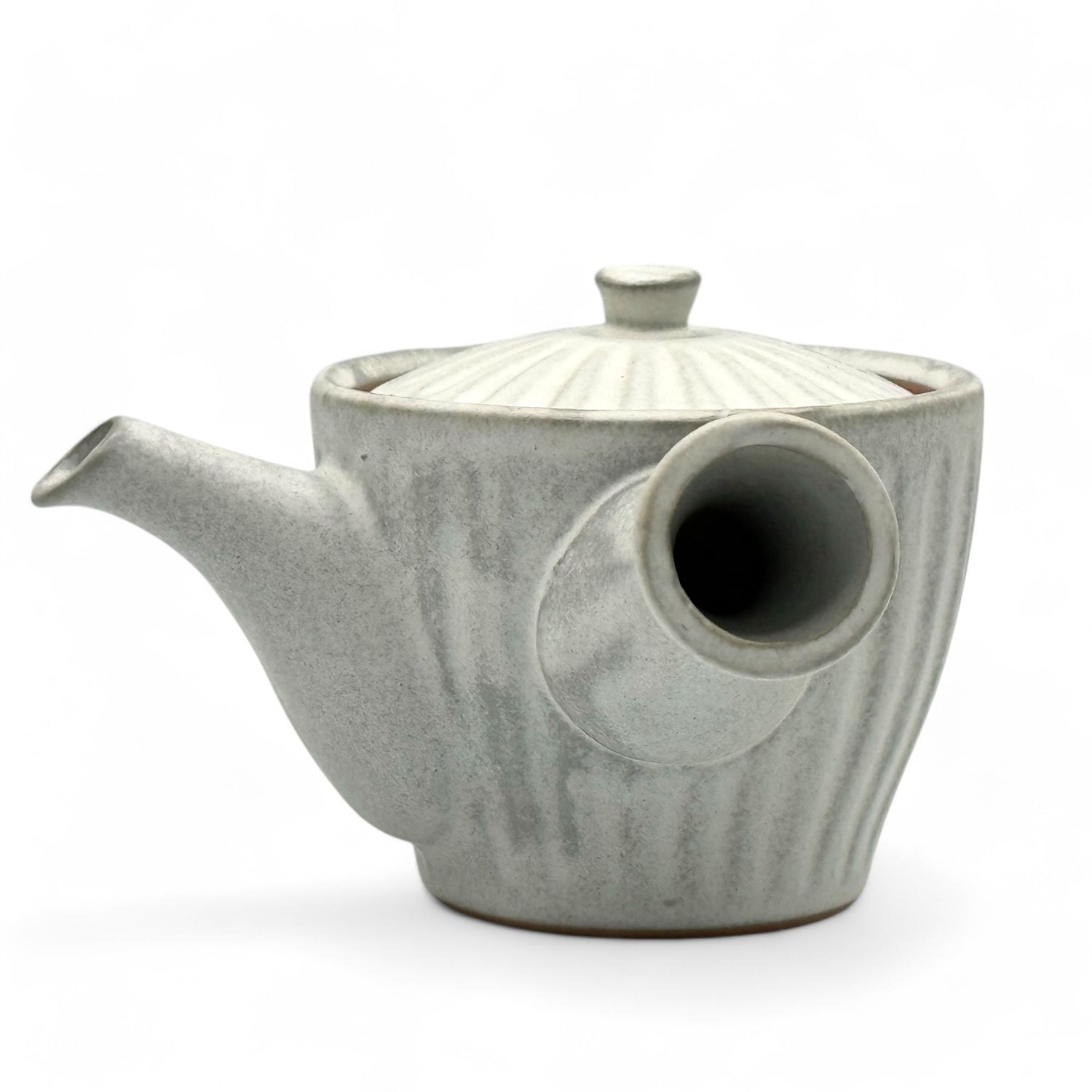 Kiku Kohiki Rustic White Tokoname-yaki Kyusu - Japanese Teapot