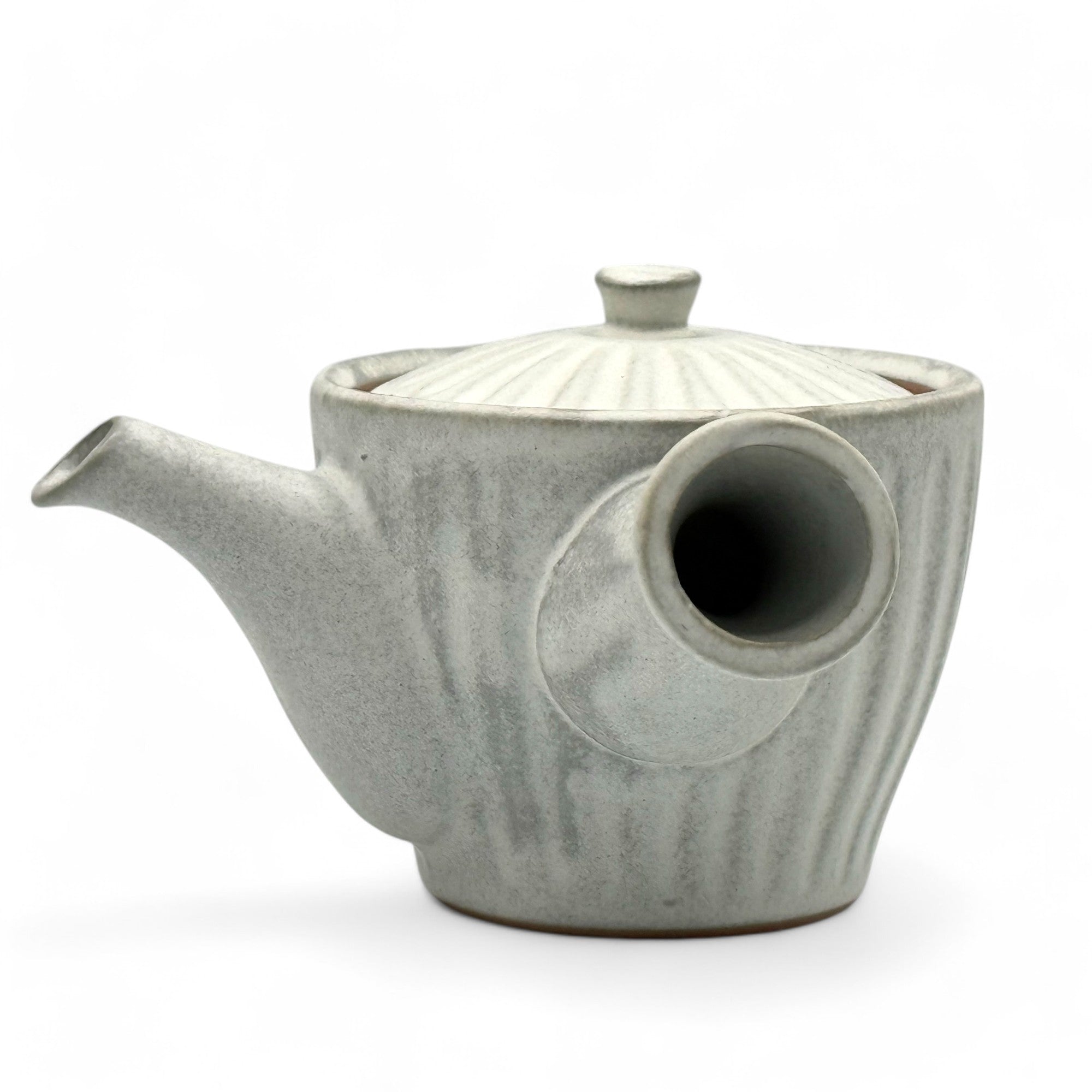 Kiku Kohiki Rustic White Tokoname-yaki Kyusu - Japanese Teapot
