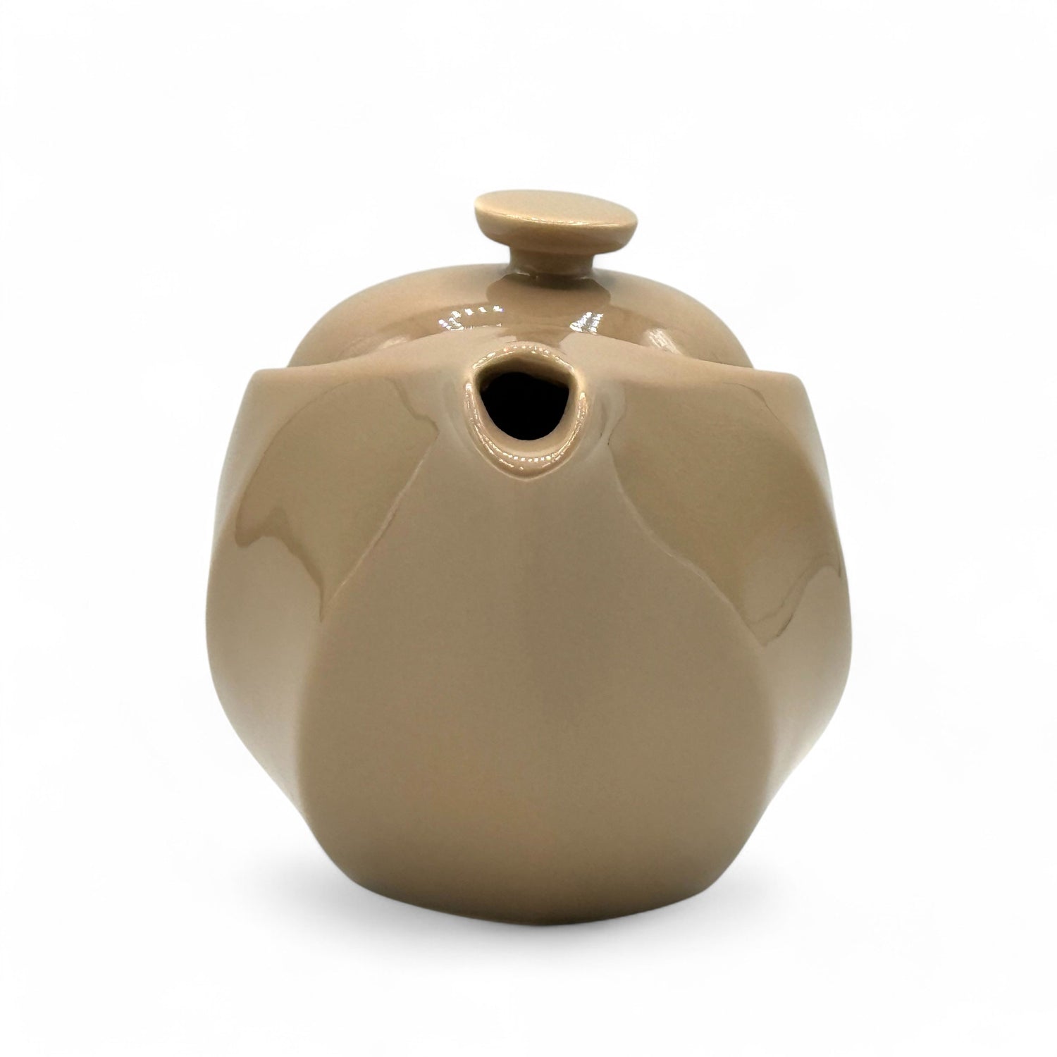 Rakuchin Beige Mino-yaki Porcelain Kyusu - Japanese Teapot