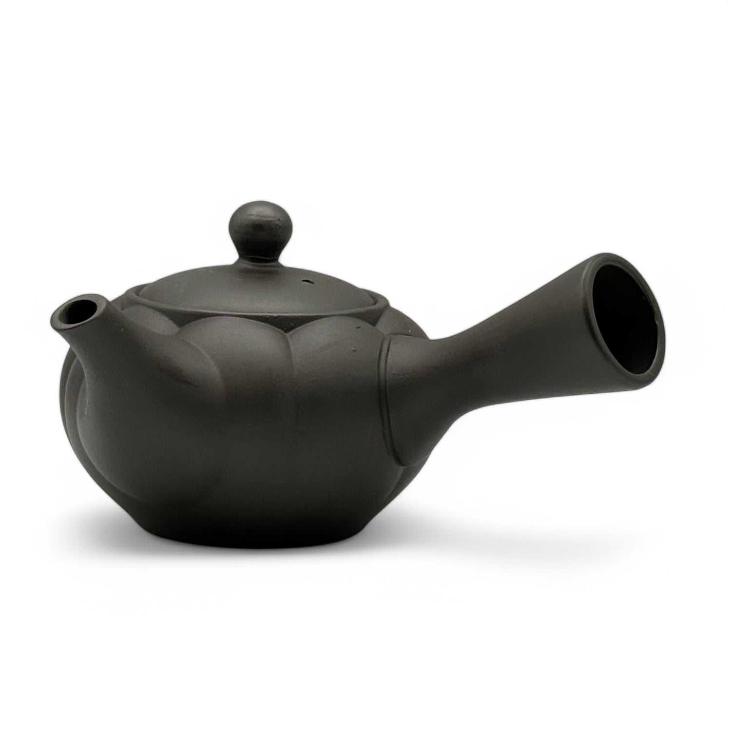Fusensaku Kiku Sakura Black Tokoname-yaki Kyusu - Japanese Teapot