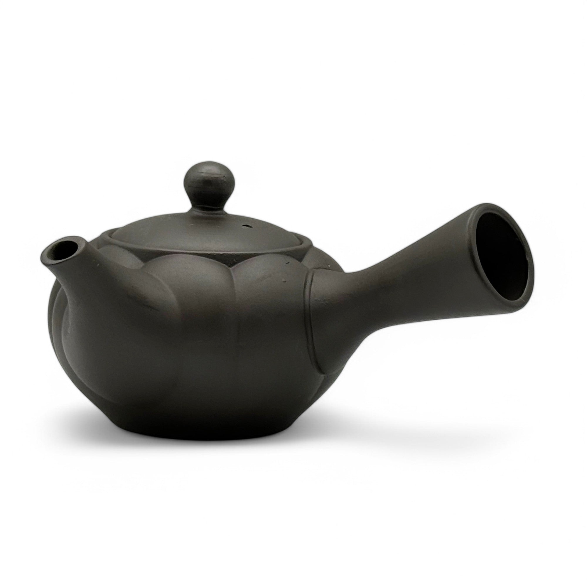 Fusensaku Kiku Sakura Black Tokoname-yaki Kyusu - Japanese Teapot