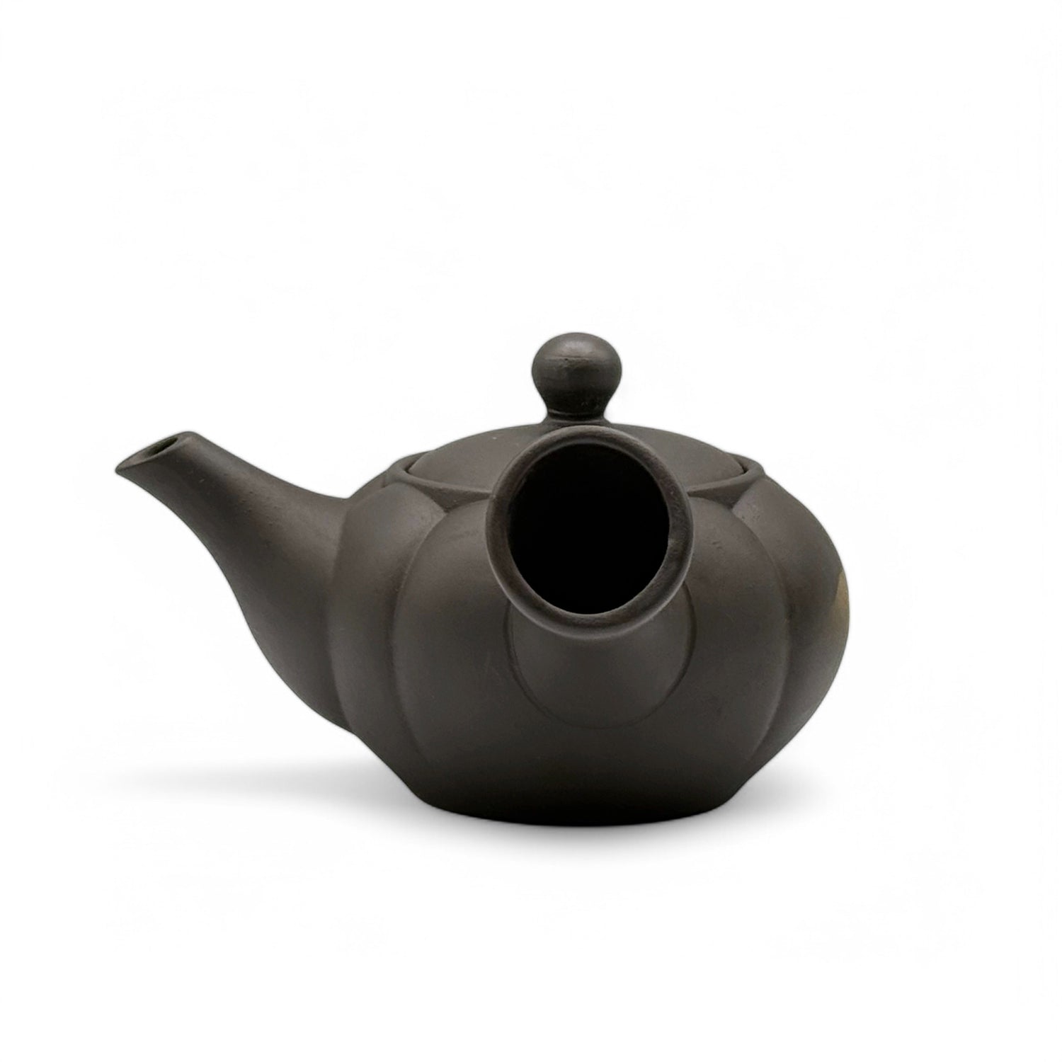 Fusensaku Kiku Sakura Black Tokoname-yaki Kyusu - Japanese Teapot