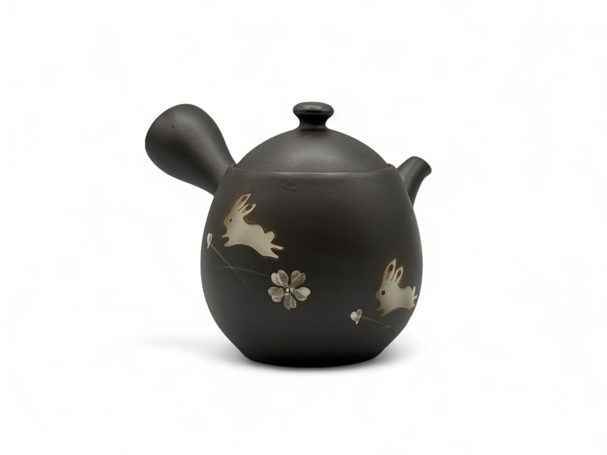 Fusensaku Kuro Usagi Black Tokoname-yaki Kyusu - Japanese Teapot