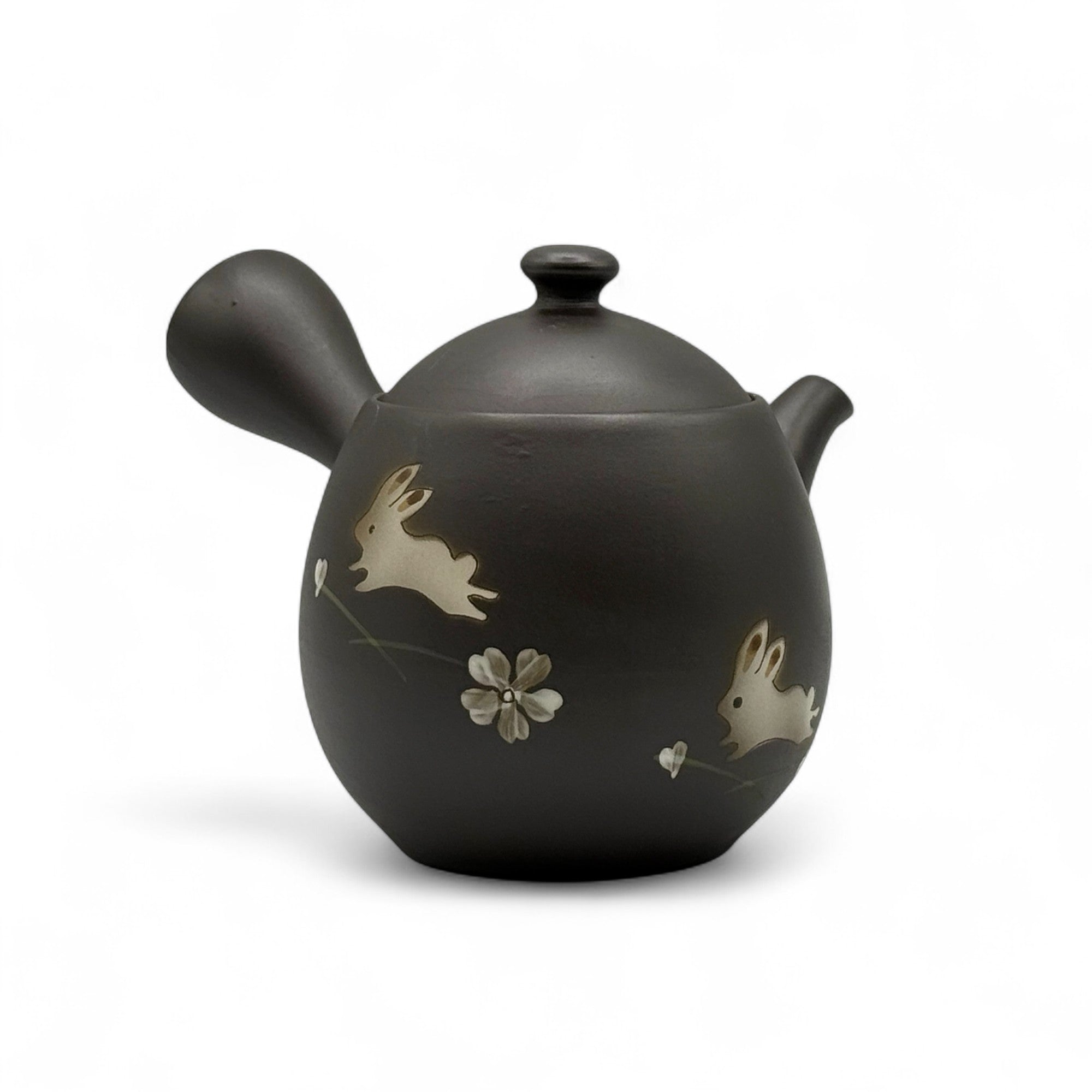 Fusensaku Kuro Usagi Black Tokoname-yaki Kyusu - Japanese Teapot
