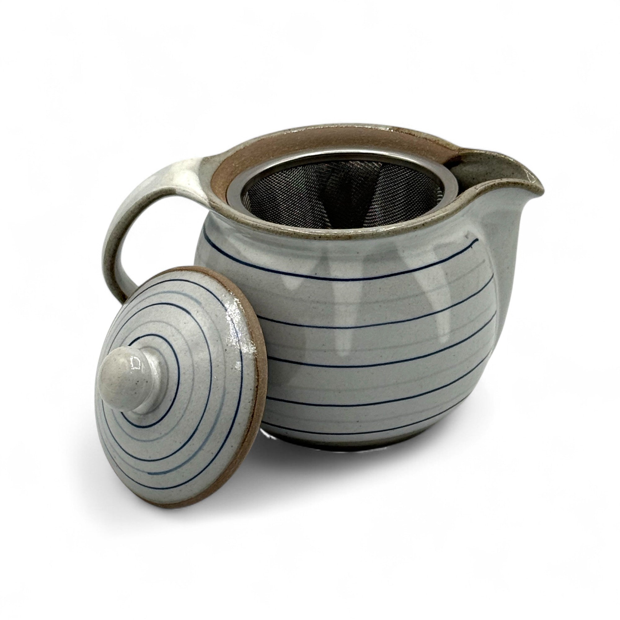 Koma Suji Gray Tokoname-yaki Kyusu - Japanese Teapot