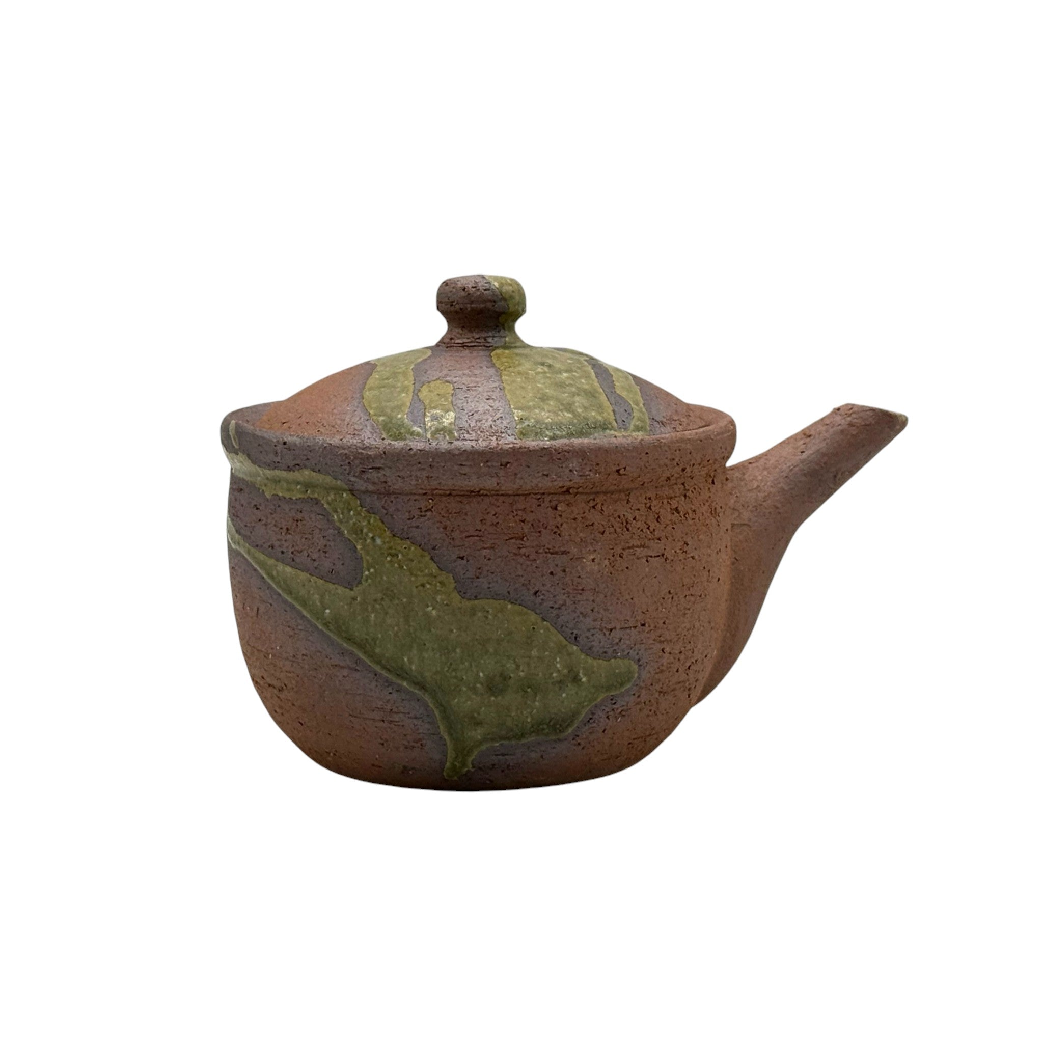 Aka Tenzo Red Brown Shigaraki-yaki Kyusu - Japanese Teapot