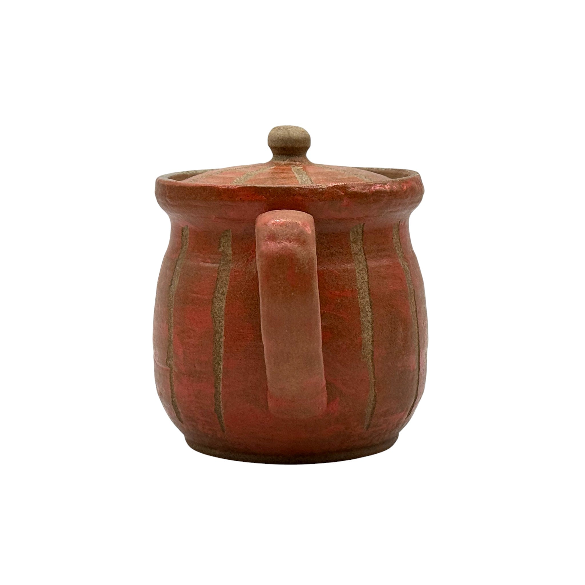 Hori Tokusa Red Mino-yaki Kyusu - Japanese Teapot