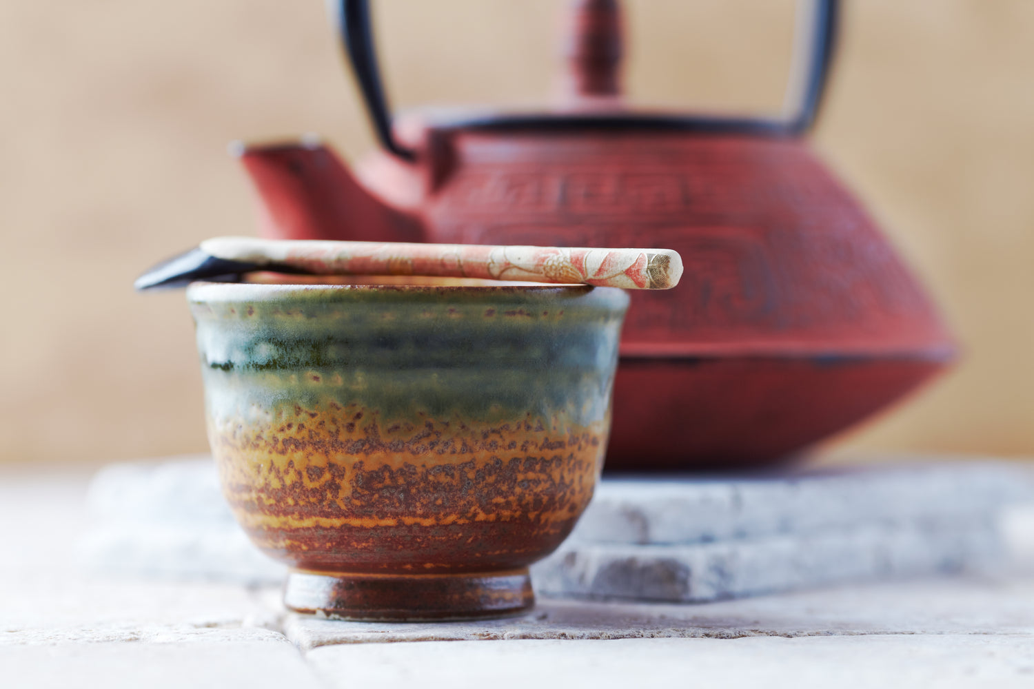 Irabo Brown Mino-yaki Yunomi - Japanese Sencha Teacup