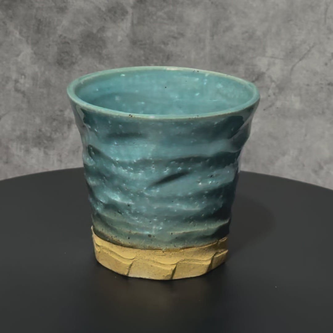 Kohiki Aoko Blue Mino-yaki Yunomi - Japanese Teacup