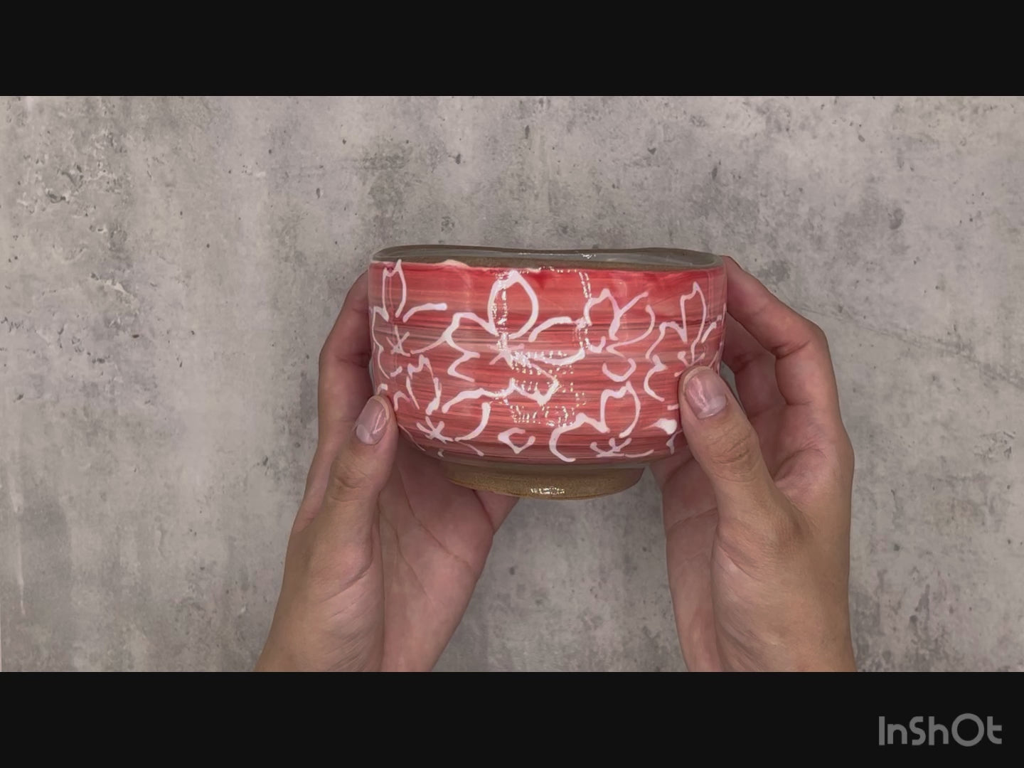 Maizakura Red Mino-yaki Chawan - Japanese Matcha Bowl