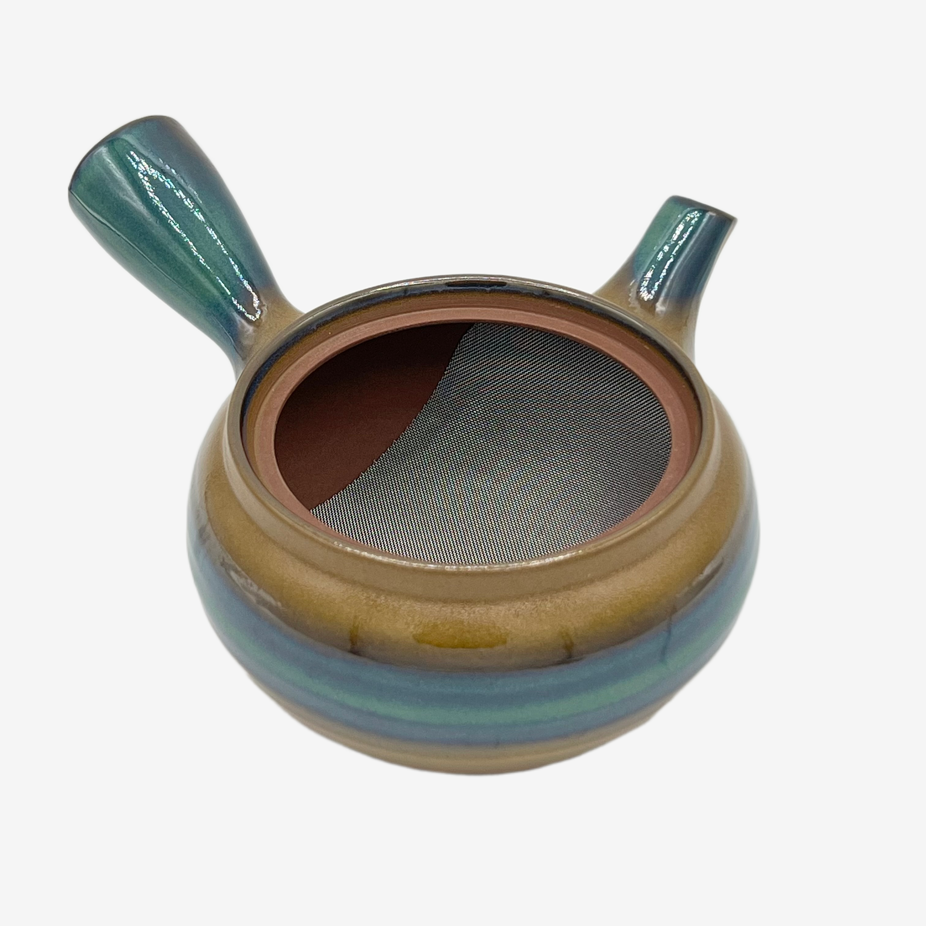 Hiragata Oribe Kyusu - Japanese Teapot Teaware Inoue Tea