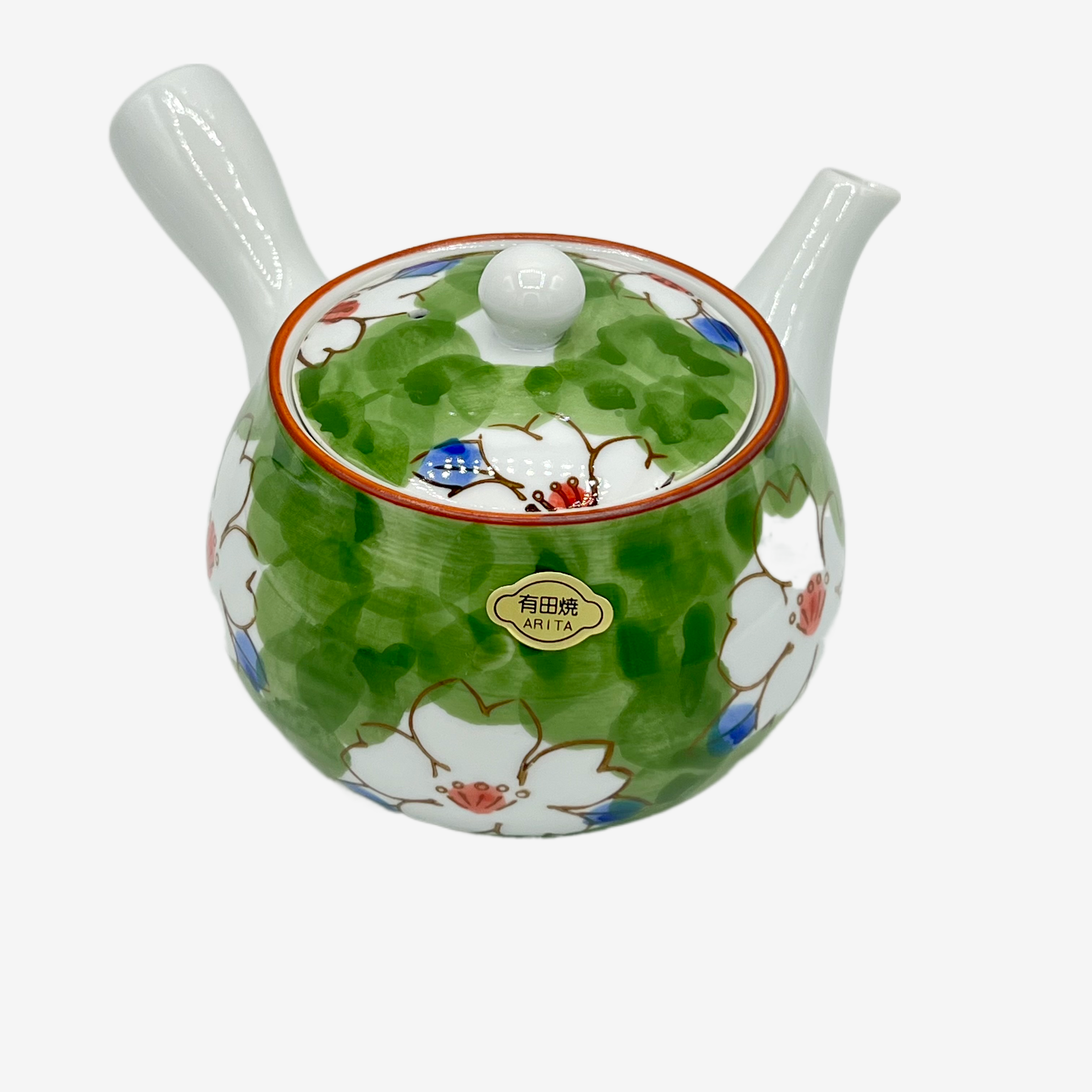 Imari Hana Green Arita Kyusu - Japanese Teapot Teaware Inoue Tea