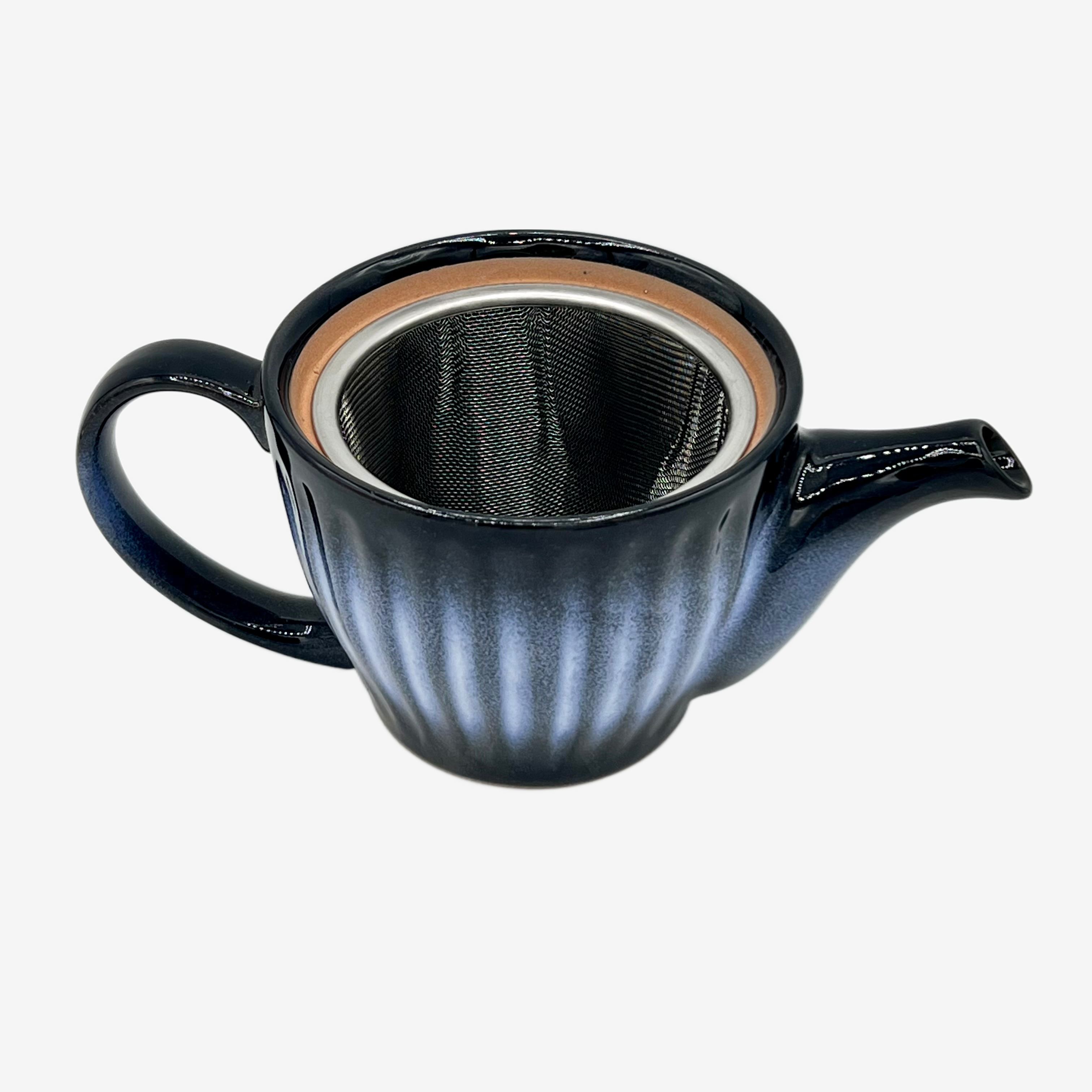 Kiku Aurora Blue Kyusu - Japanese Teapot Teaware Inoue Tea