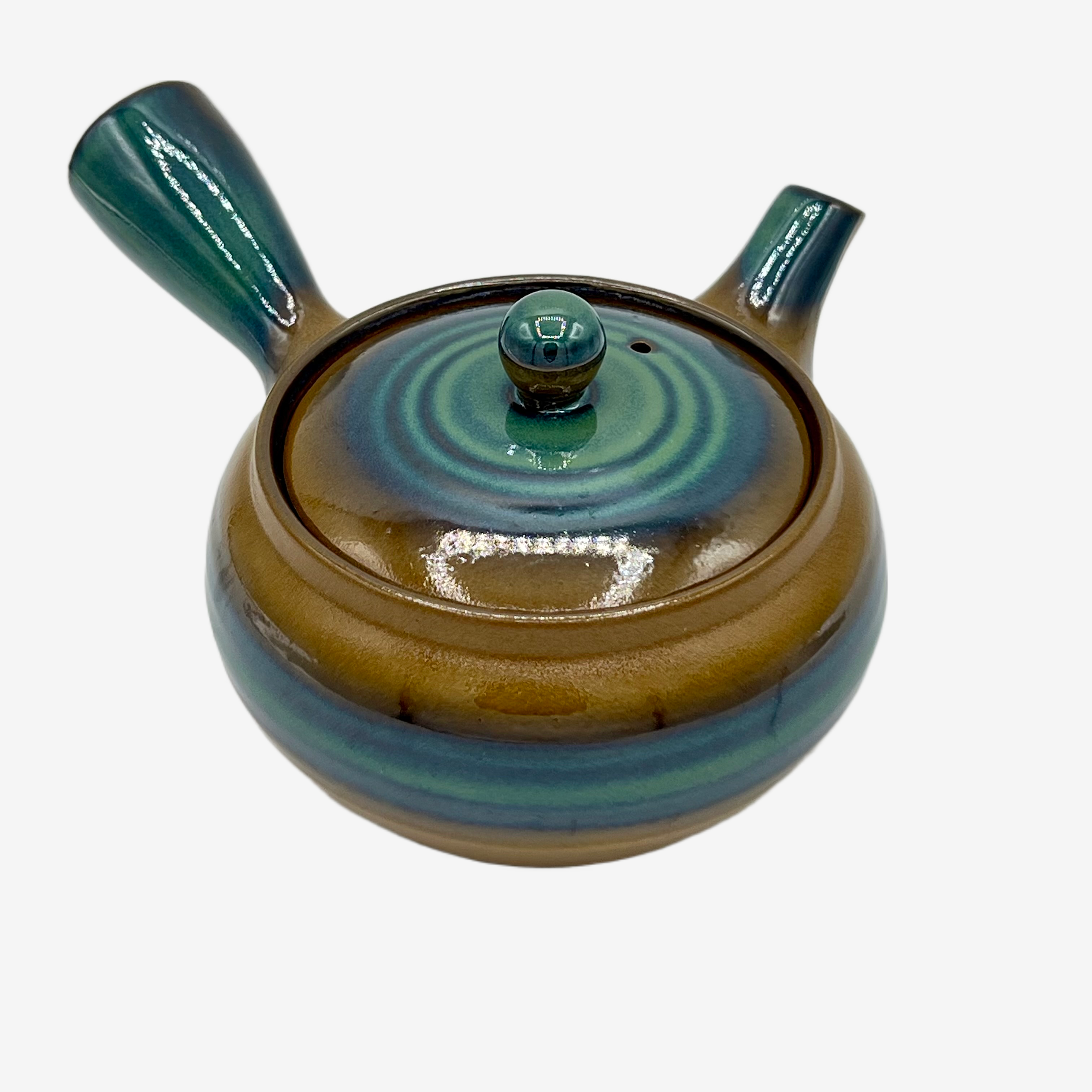 Hiragata Oribe Kyusu - Japanese Teapot Teaware Inoue Tea