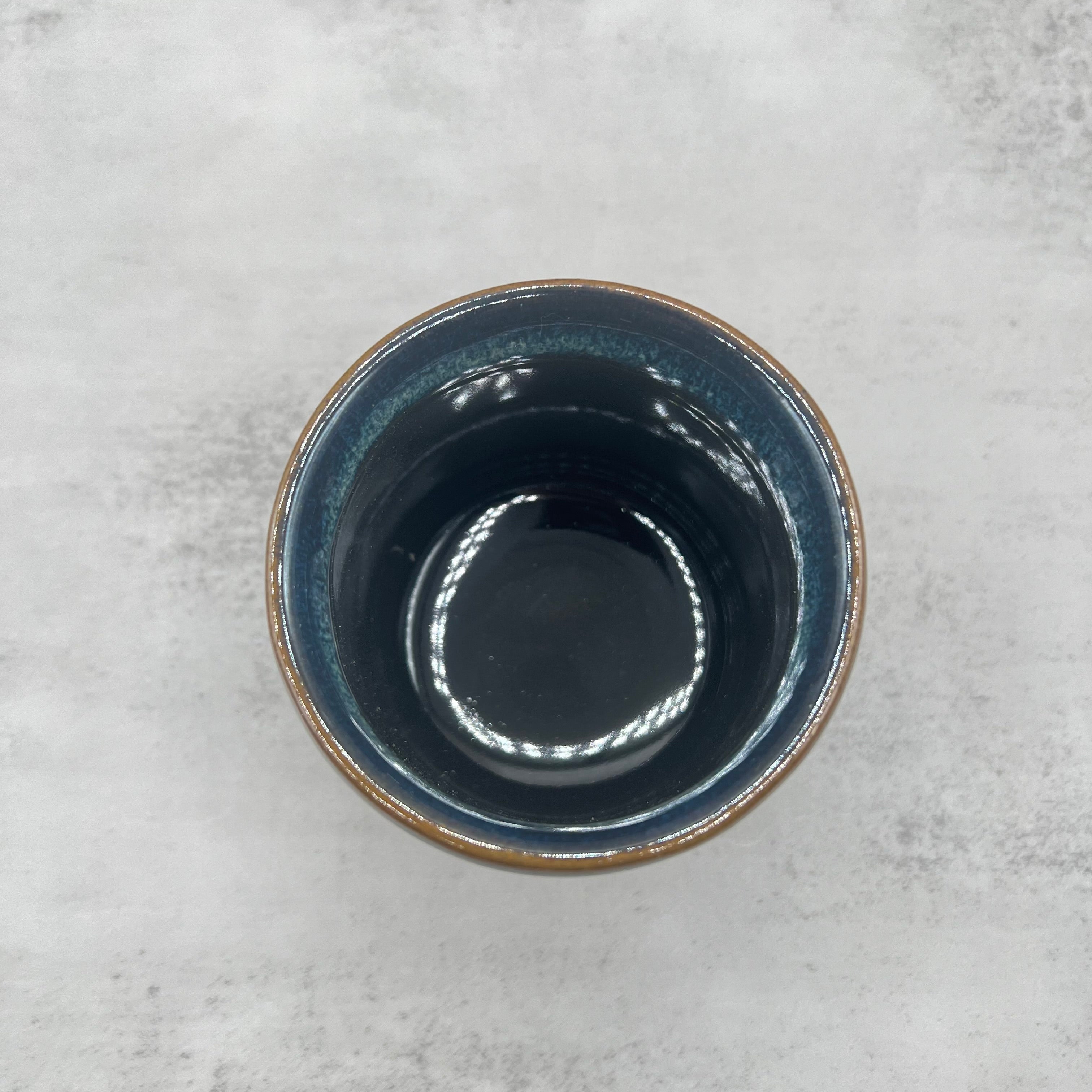 Namako Coral Blue Mino-yaki Yunomi - Japanese Teacup