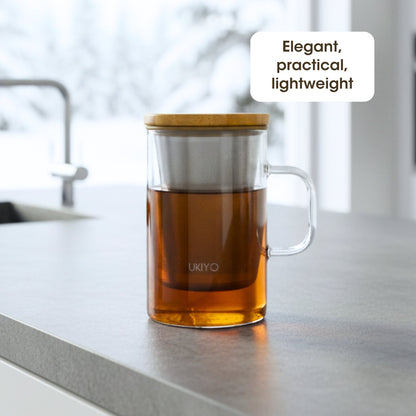 Ukiyo Wood - Glass &amp; Stainless Steel Tea Infuser