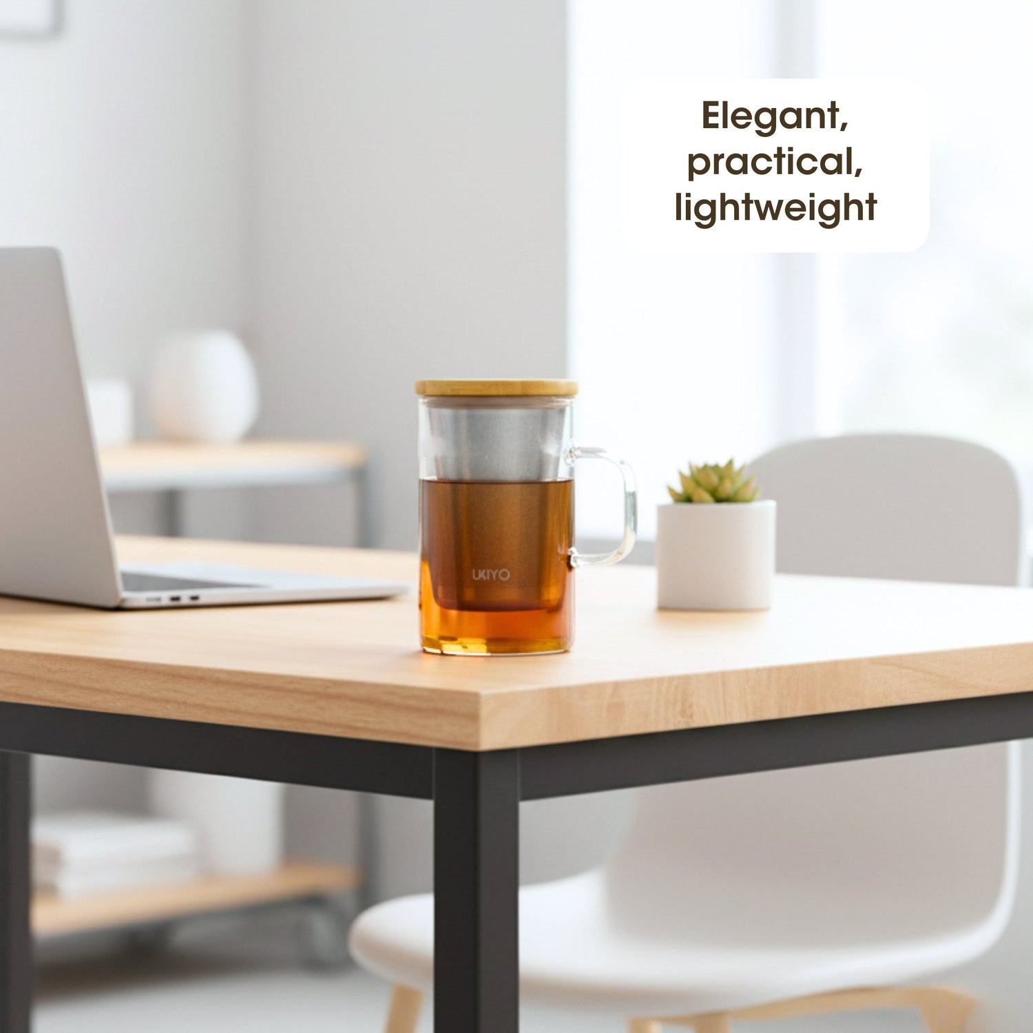 Ukiyo Wood - Glass &amp; Stainless Steel Tea Infuser