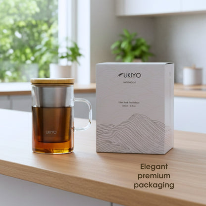 Ukiyo Wood - Glass &amp; Stainless Steel Tea Infuser