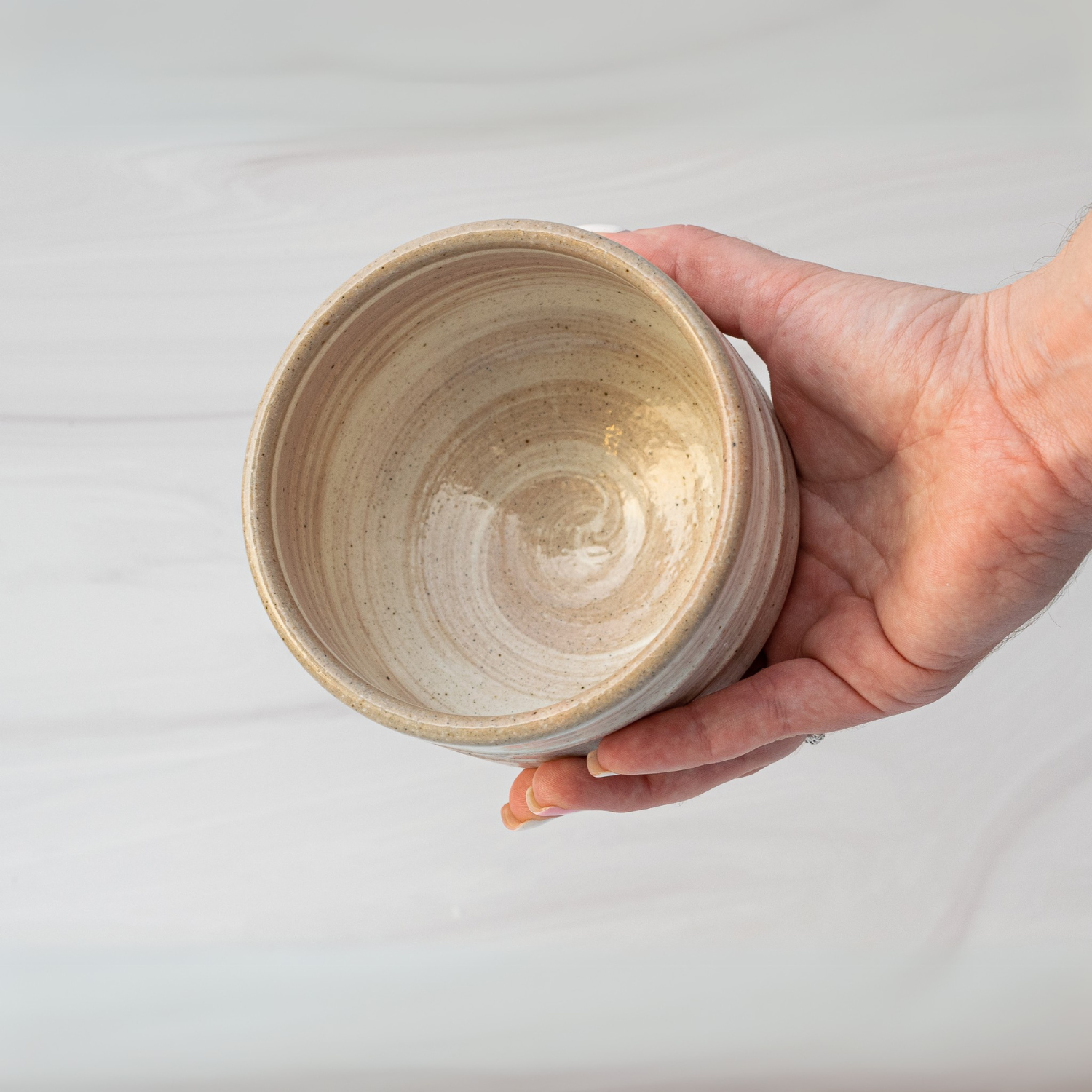 Beige Ceramic Matcha Bowl