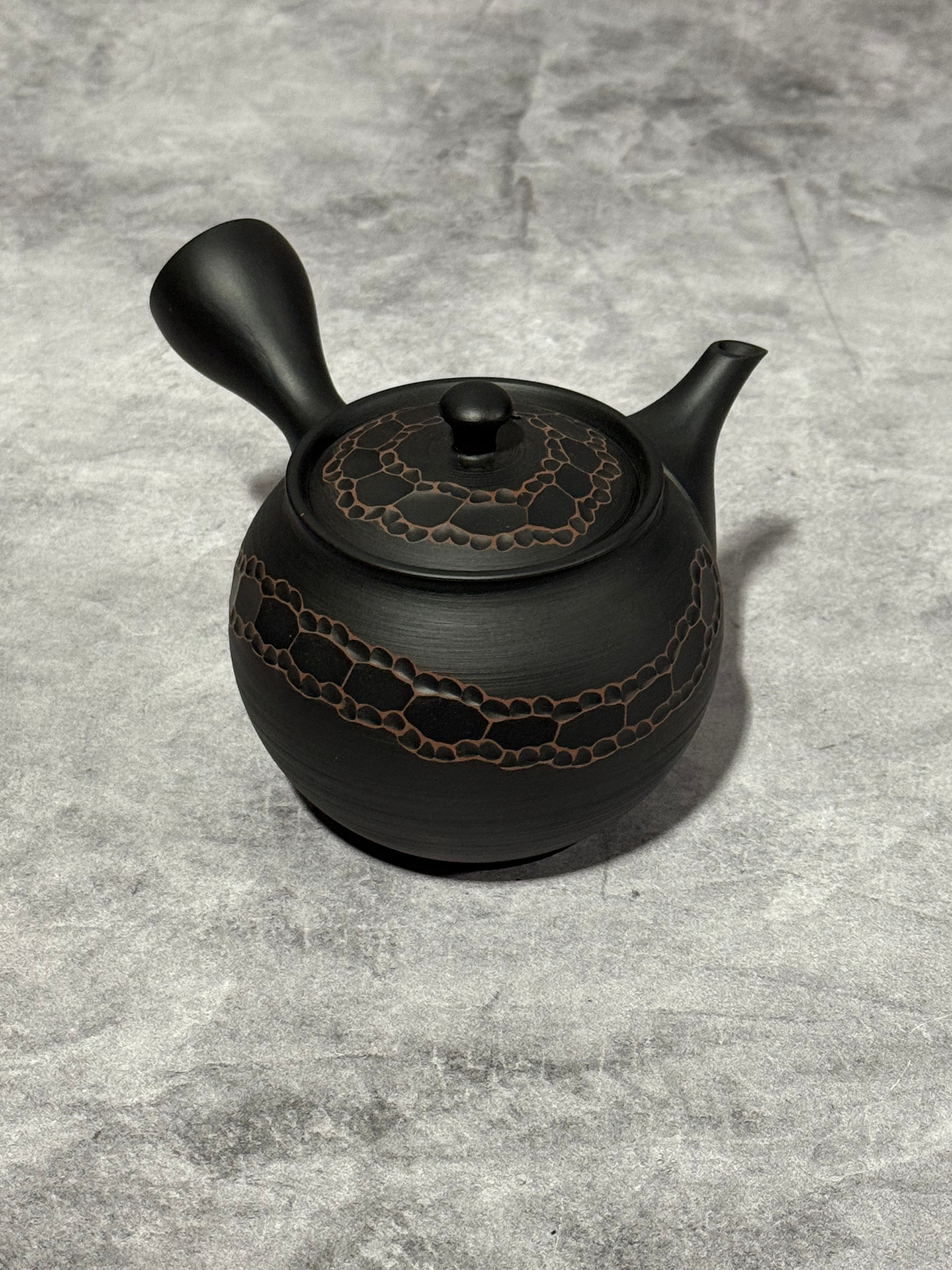 Uroko Black Tokoname-yaki Kyusu - Japanese Teapot